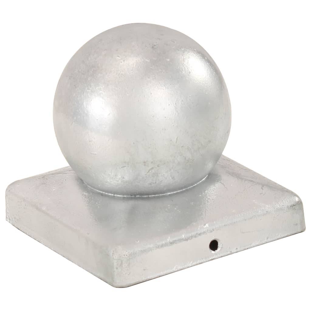 vidaXL Pfostenkappen 6 Stk. Kugelform Verzinktes Metall 101 x 101 mm