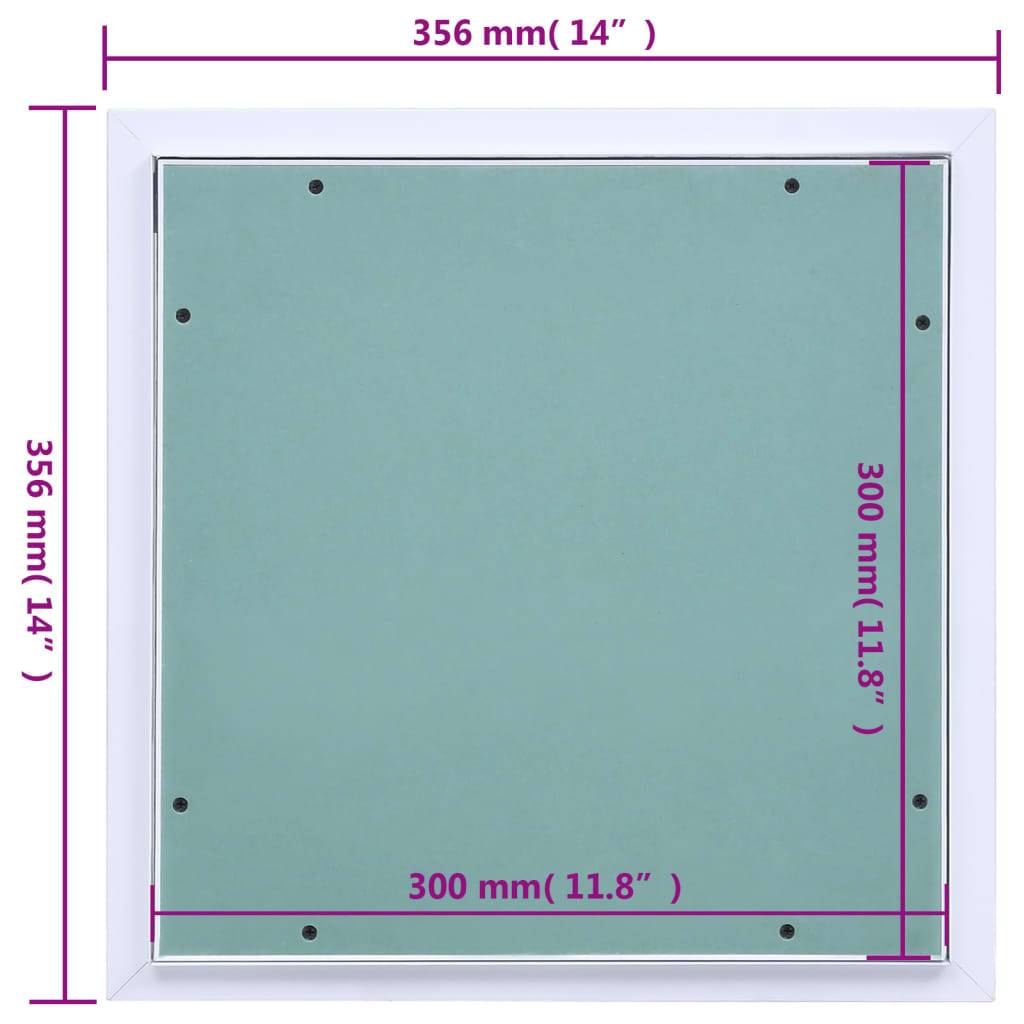 vidaXL Revisionsklappe mit Aluminium-Rahmen und GK-Einlage 300x300 mm
