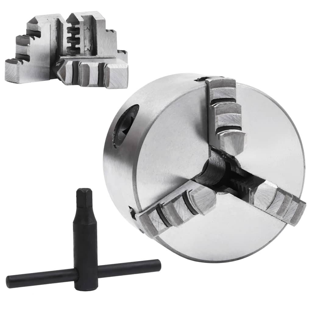 vidaXL 3-Backen-Drehfutter Selbstzentrierend 80 mm Stahl
