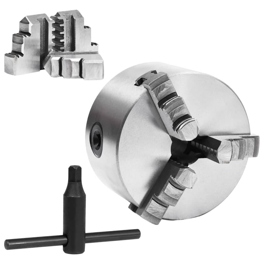 vidaXL 3-Backen-Drehfutter Selbstzentrierend 100 mm Stahl