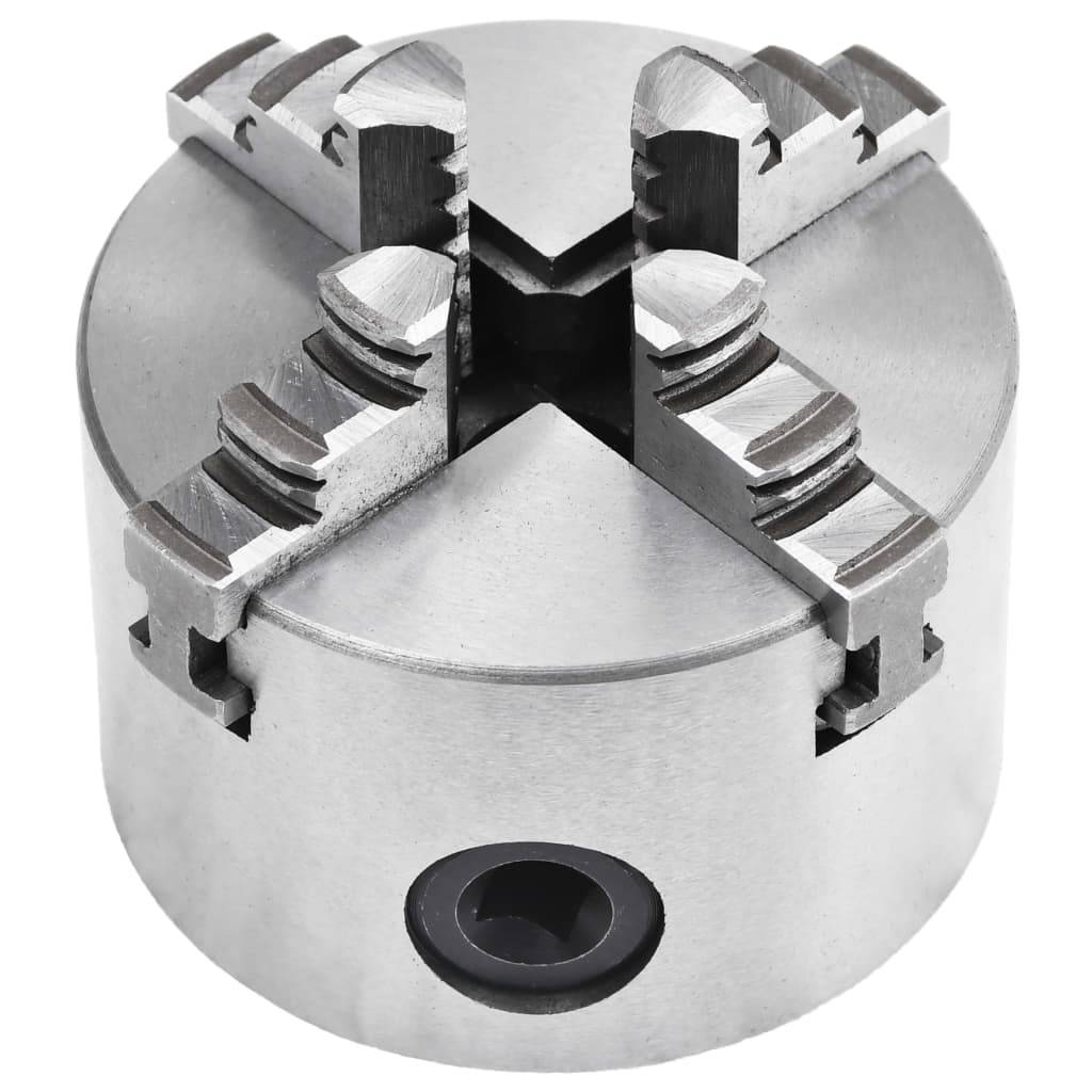 vidaXL 4-Backen-Drehfutter Selbstzentrierend 80 mm Stahl