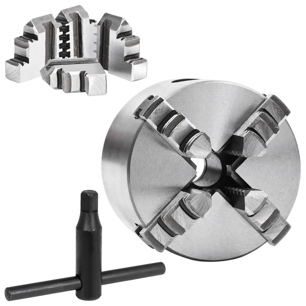 vidaXL 4-Backen-Drehfutter Selbstzentrierend 80 mm Stahl