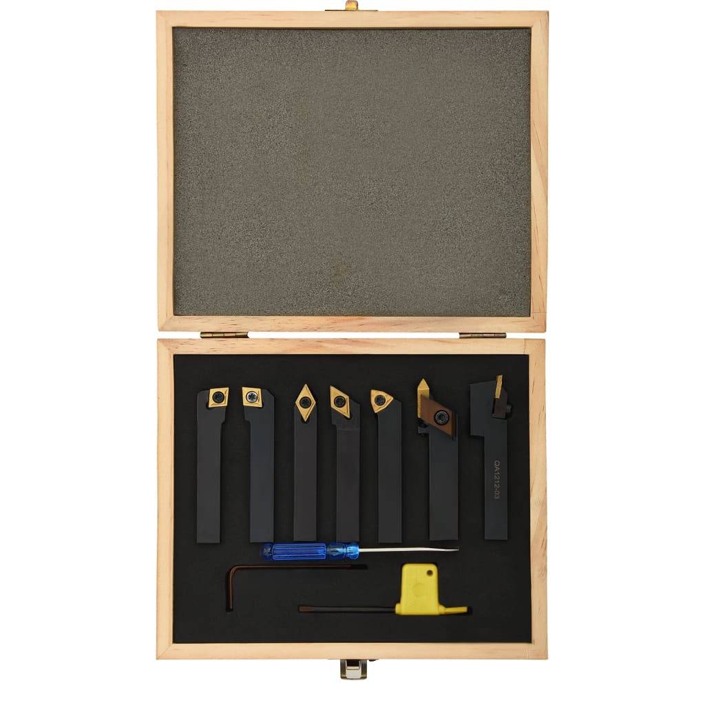 vidaXL 12-tlg. Drehmeißel-Set mit Wendeplatten 12x12 mm 80 mm