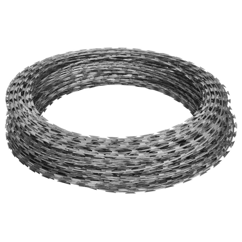 vidaXL Stacheldraht 2 Stk. Concertina-Draht Verzinkter Stahl 60 m