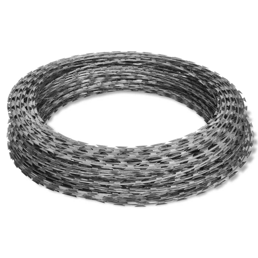 vidaXL Stacheldraht 2 Stk. Concertina-Draht Verzinkter Stahl 60 m