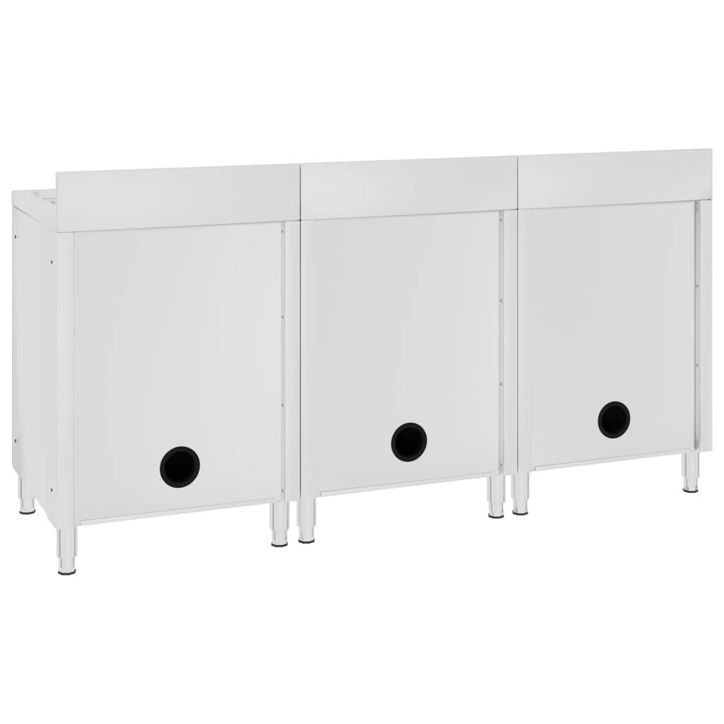 vidaXL Gastro-Spülenunterschränke 2 Stk. Edelstahl