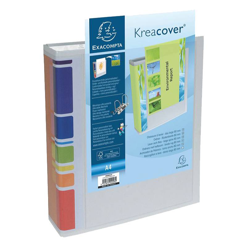 EXACOMPTA Präsentations-Ordner, PVC, 80 mm, A4, weiß