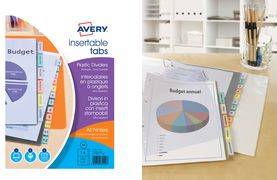 AVERY Doppel-Trennblätter, 6 Register, Polypropylen transparent, Maße: A4+, Register farblich sortiert (05621501)