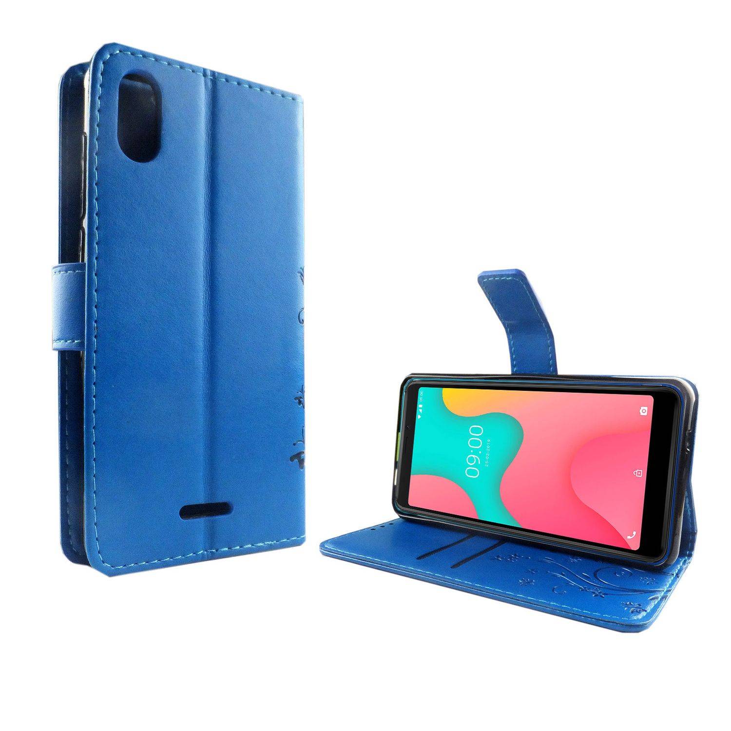 Wiko Y60 Handyhülle Bookcover Blau