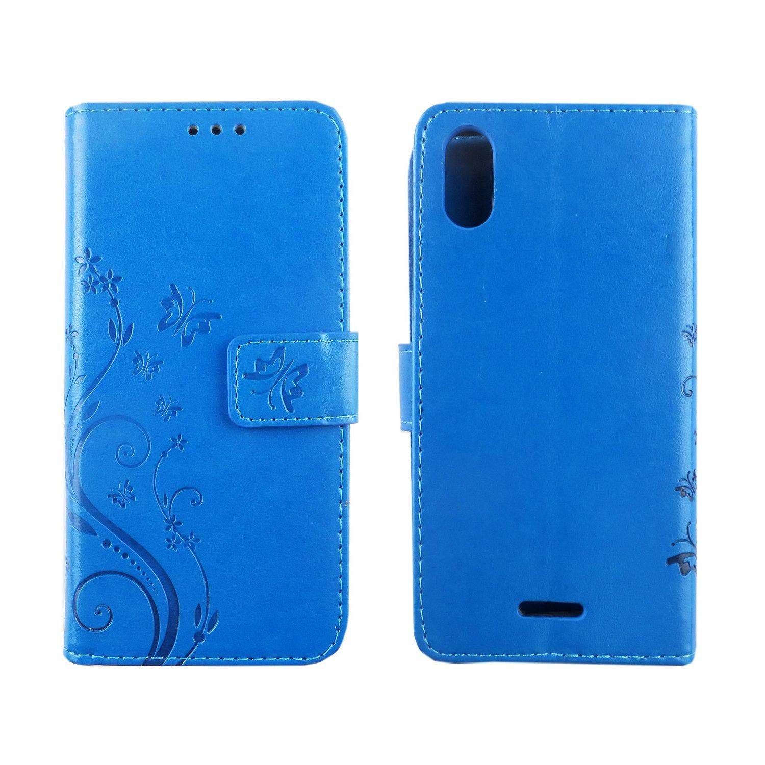 Wiko Y60 Handyhülle Bookcover Blau