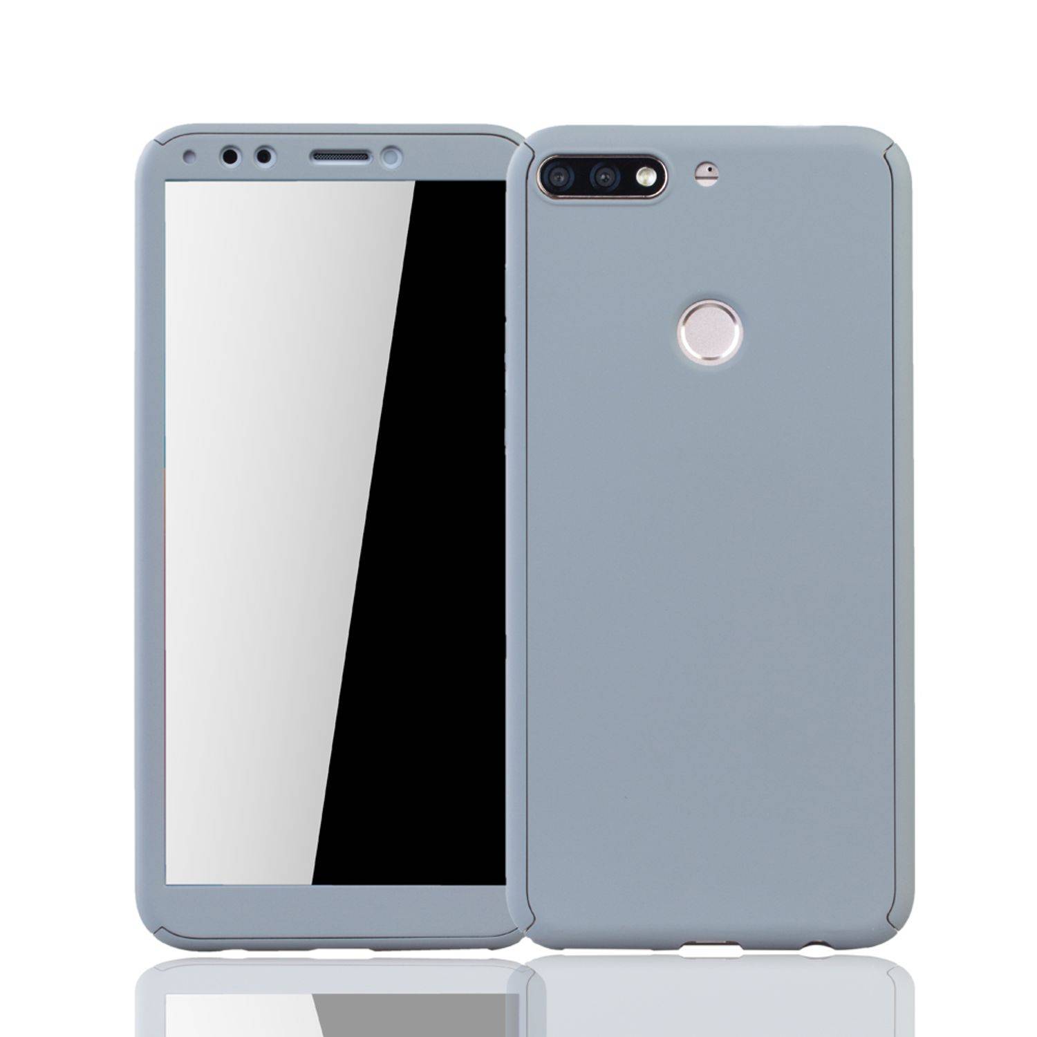Huawei Honor 7C Handyhülle 360 Grad Schutz Full Cover Grau