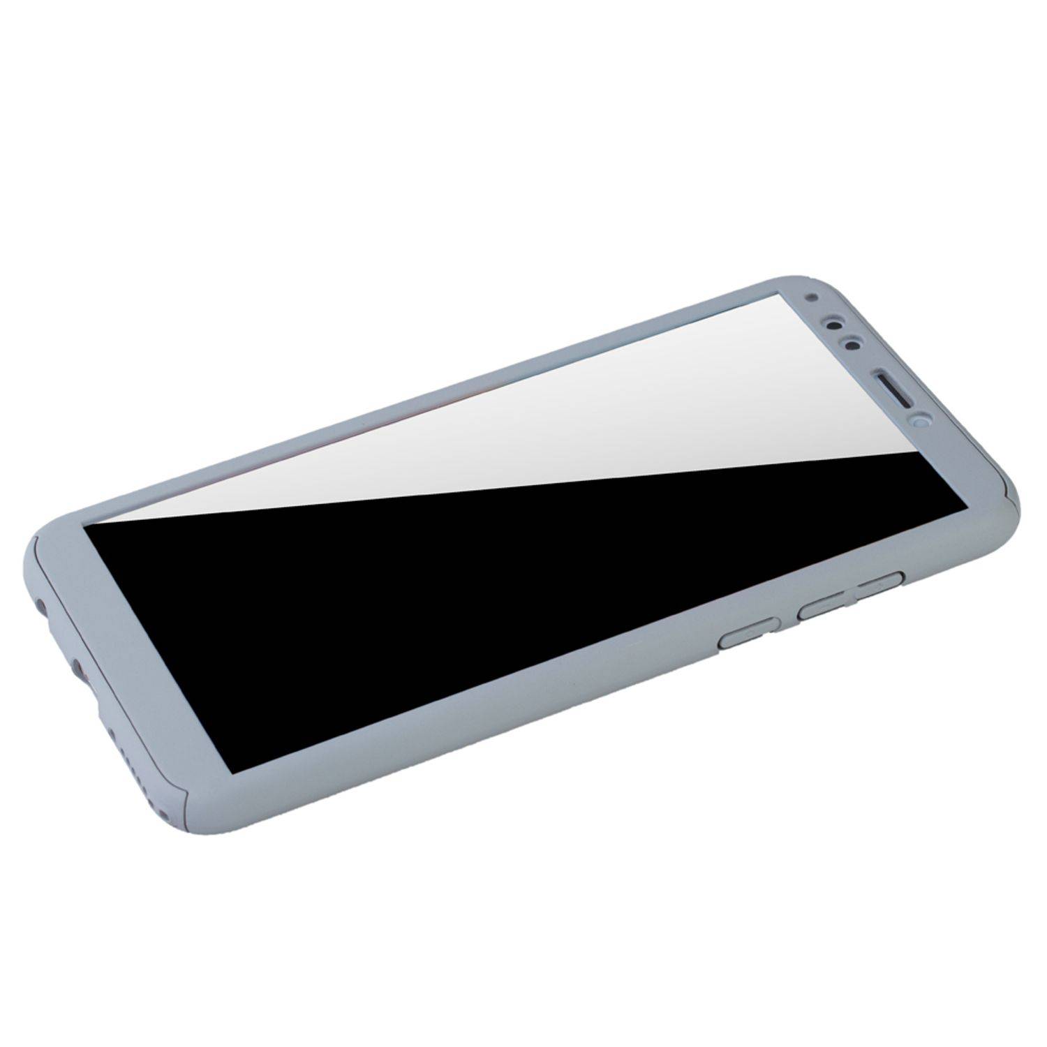 Huawei Honor 7C Handyhülle 360 Grad Schutz Full Cover Grau