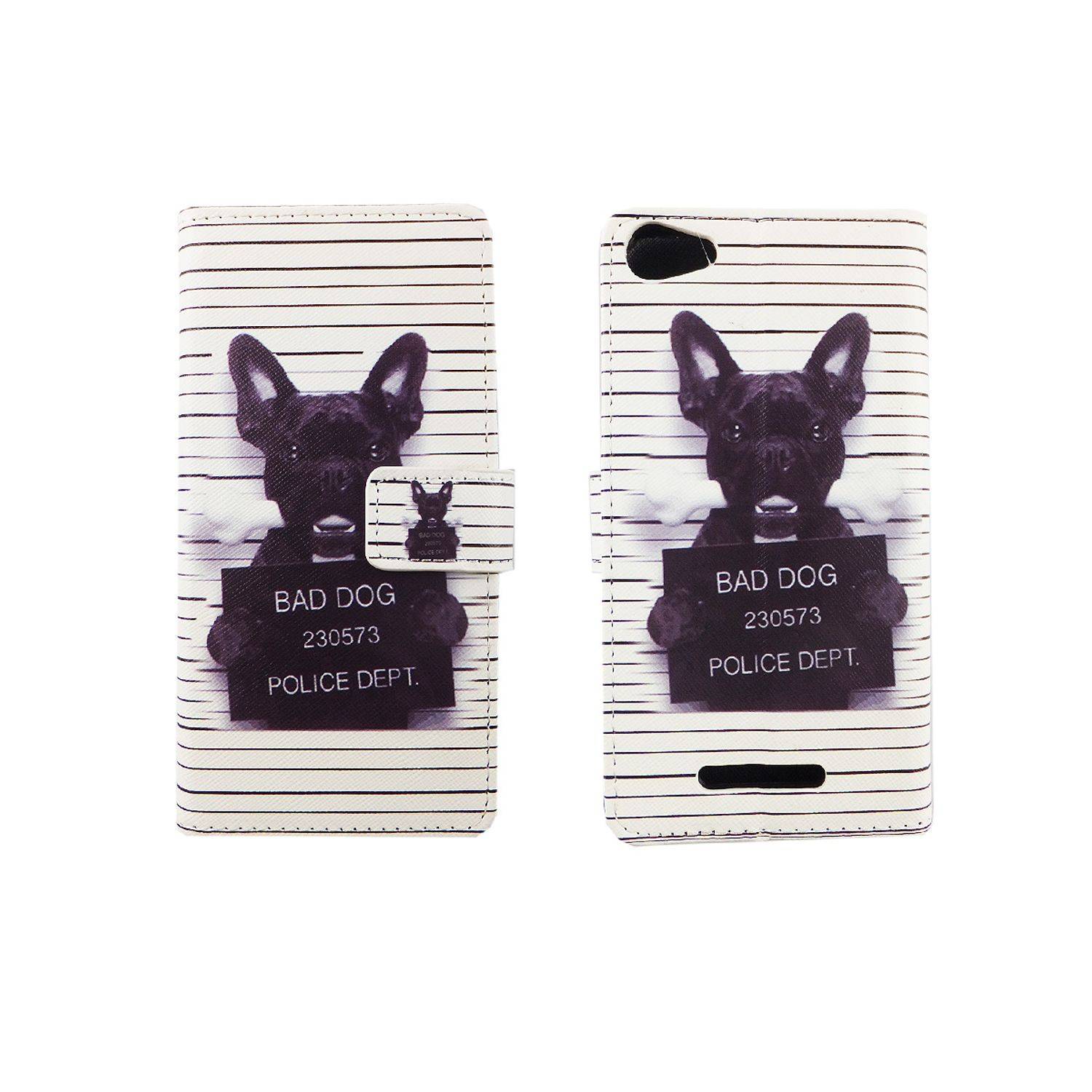 Wiko Jerry Handyhülle Bookcover Weiß