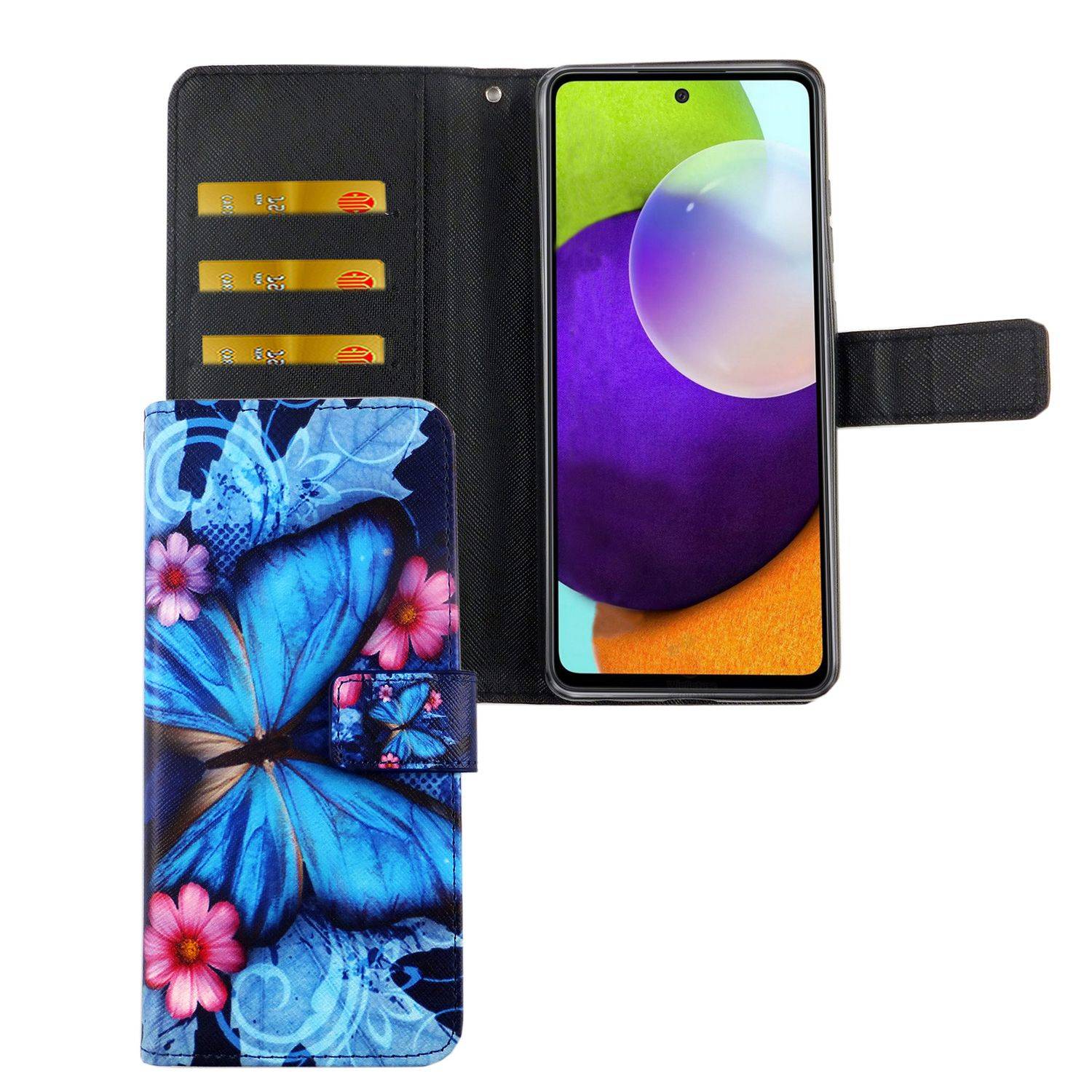 Samsung Galaxy A72 5G Handyhülle Bookcover Blau