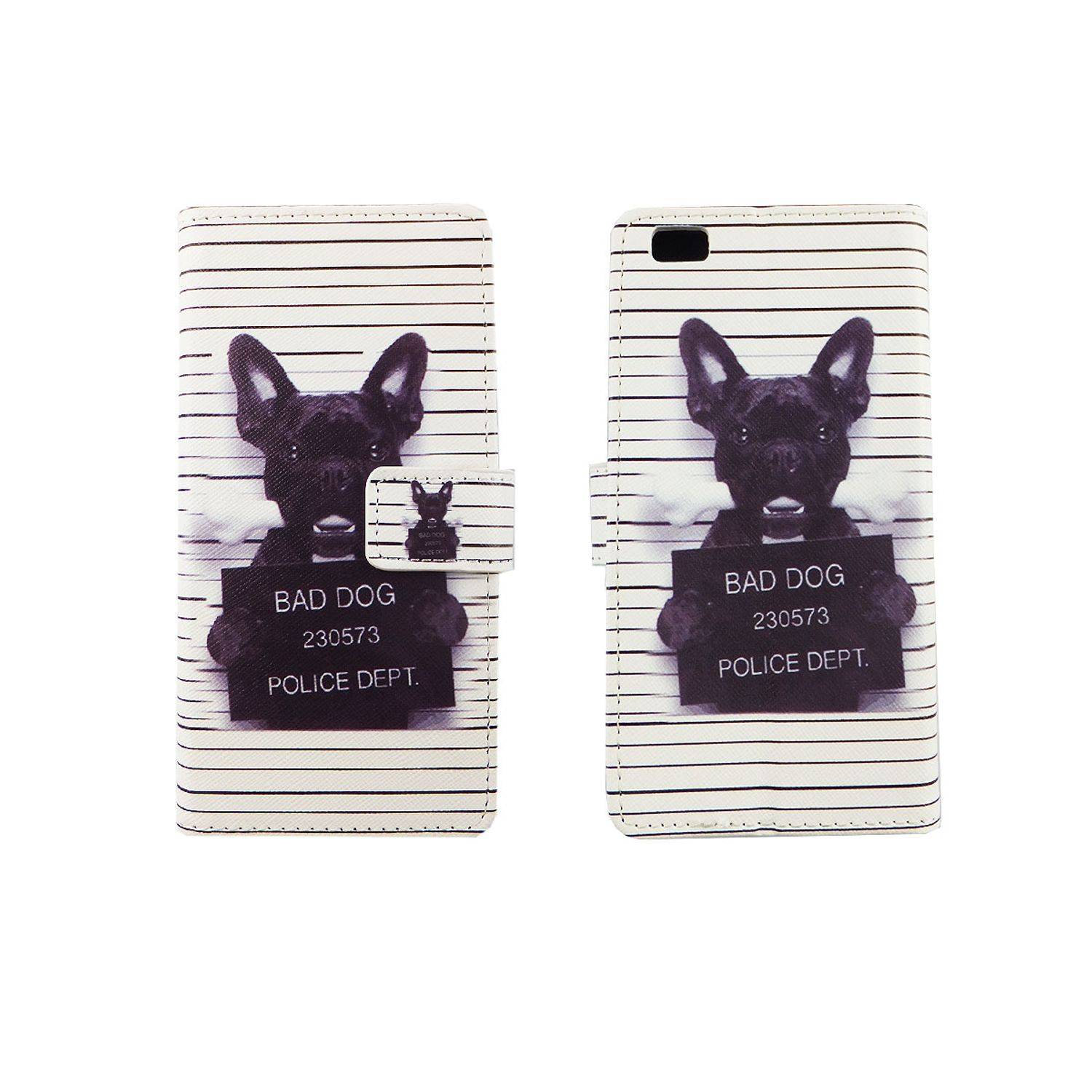 Huawei P8 Lite Handyhülle Bookcover Weiß