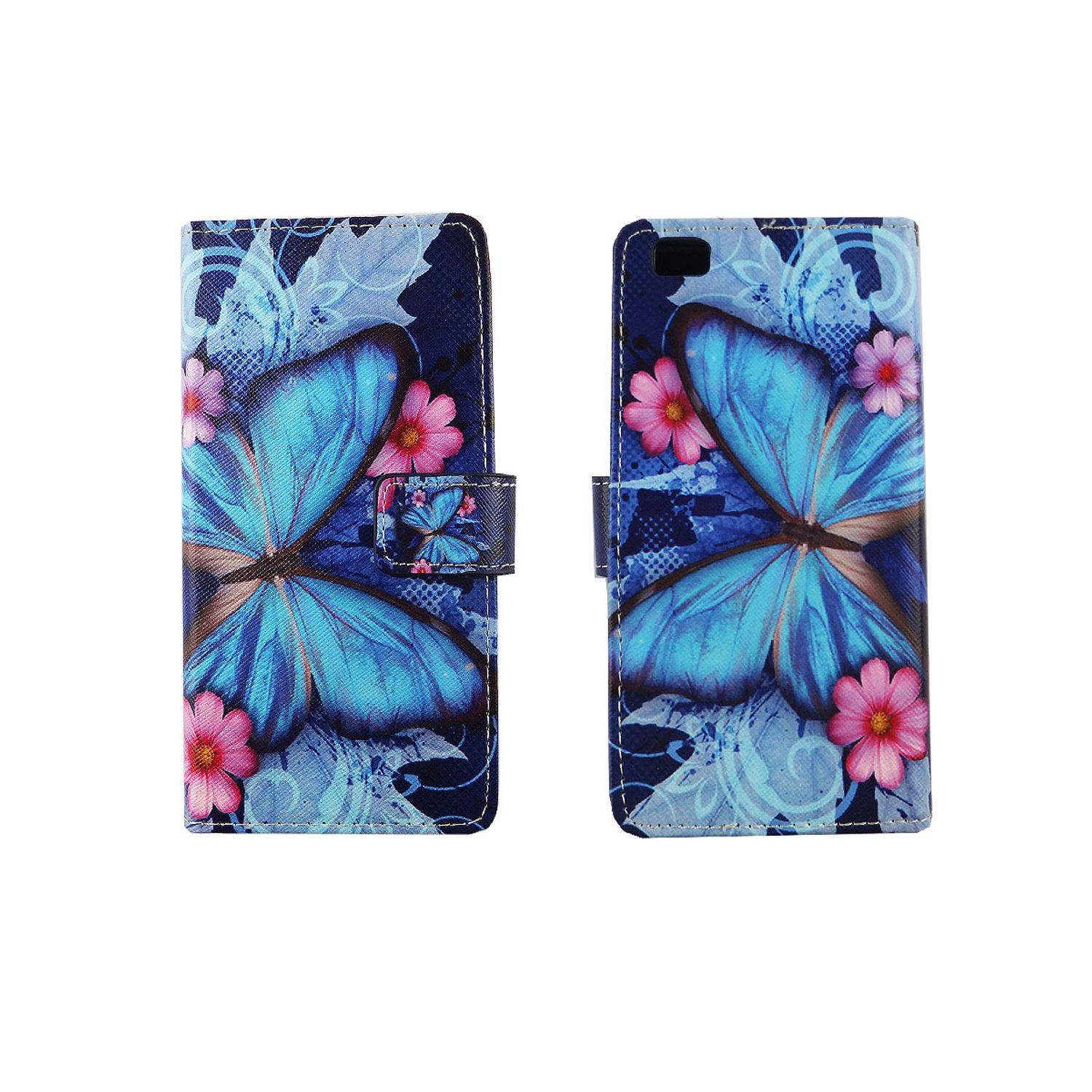 Huawei P8 Lite Handyhülle Bookcover Blau