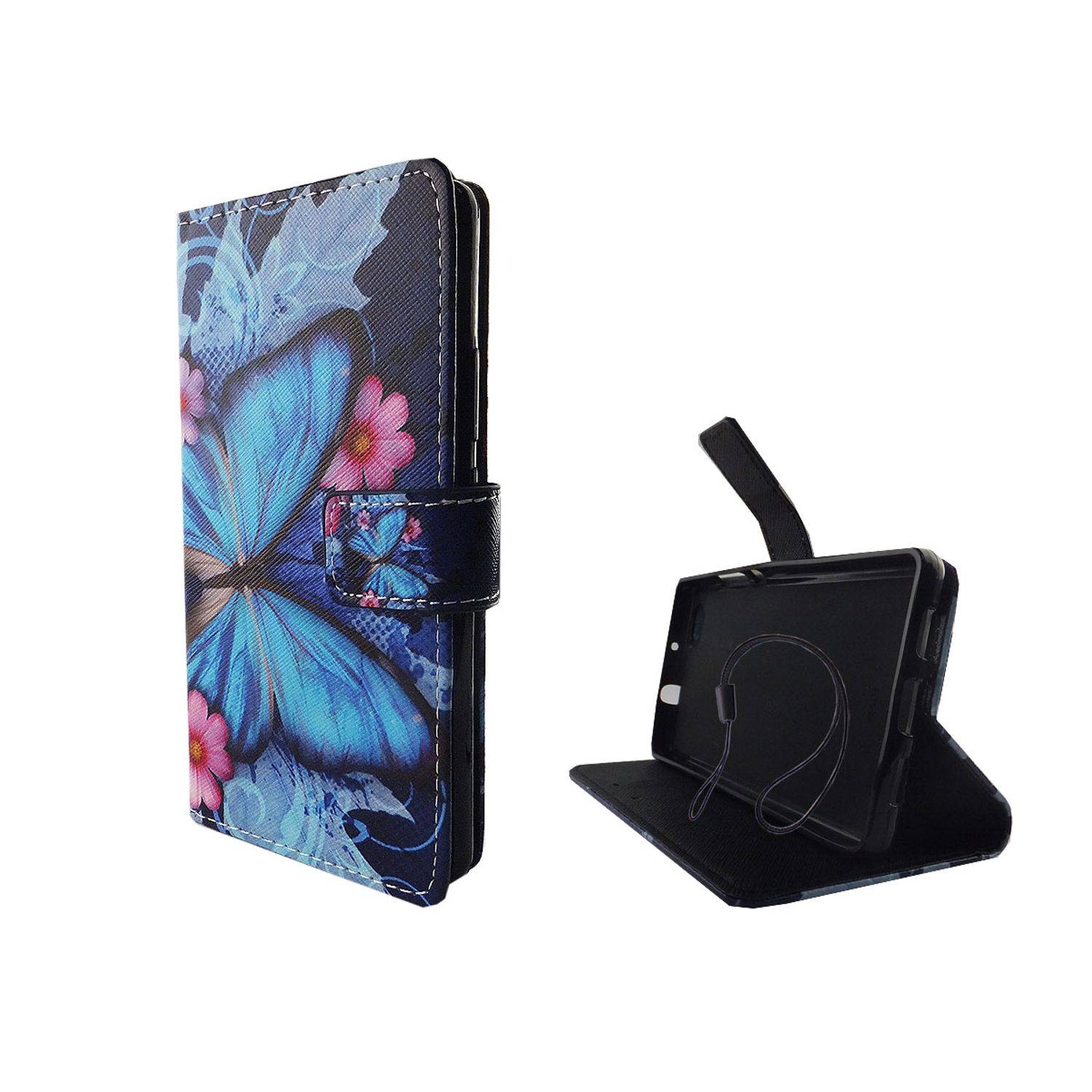 Huawei P8 Lite Handyhülle Bookcover Blau