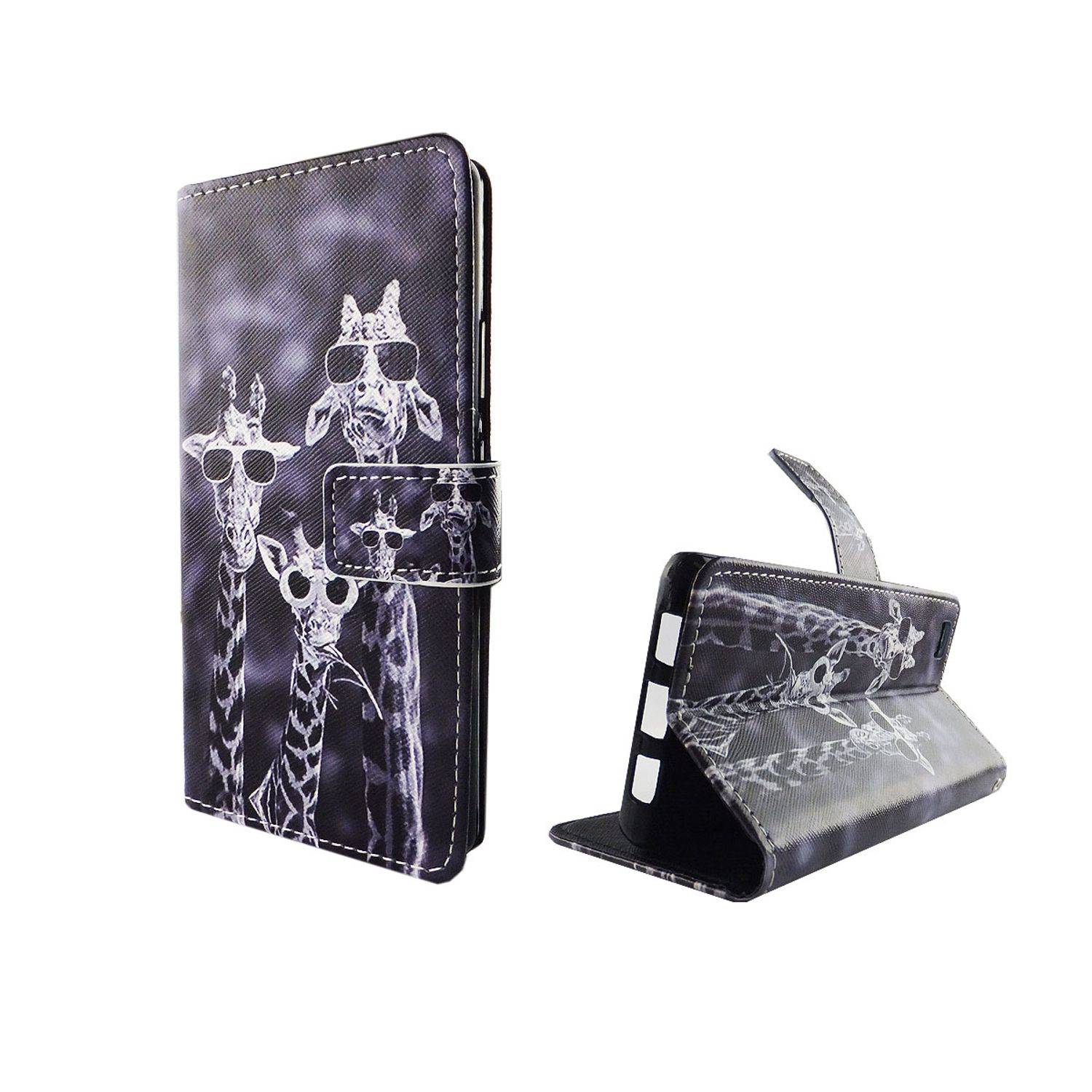 Huawei P8 Lite Handyhülle Bookcover Grau