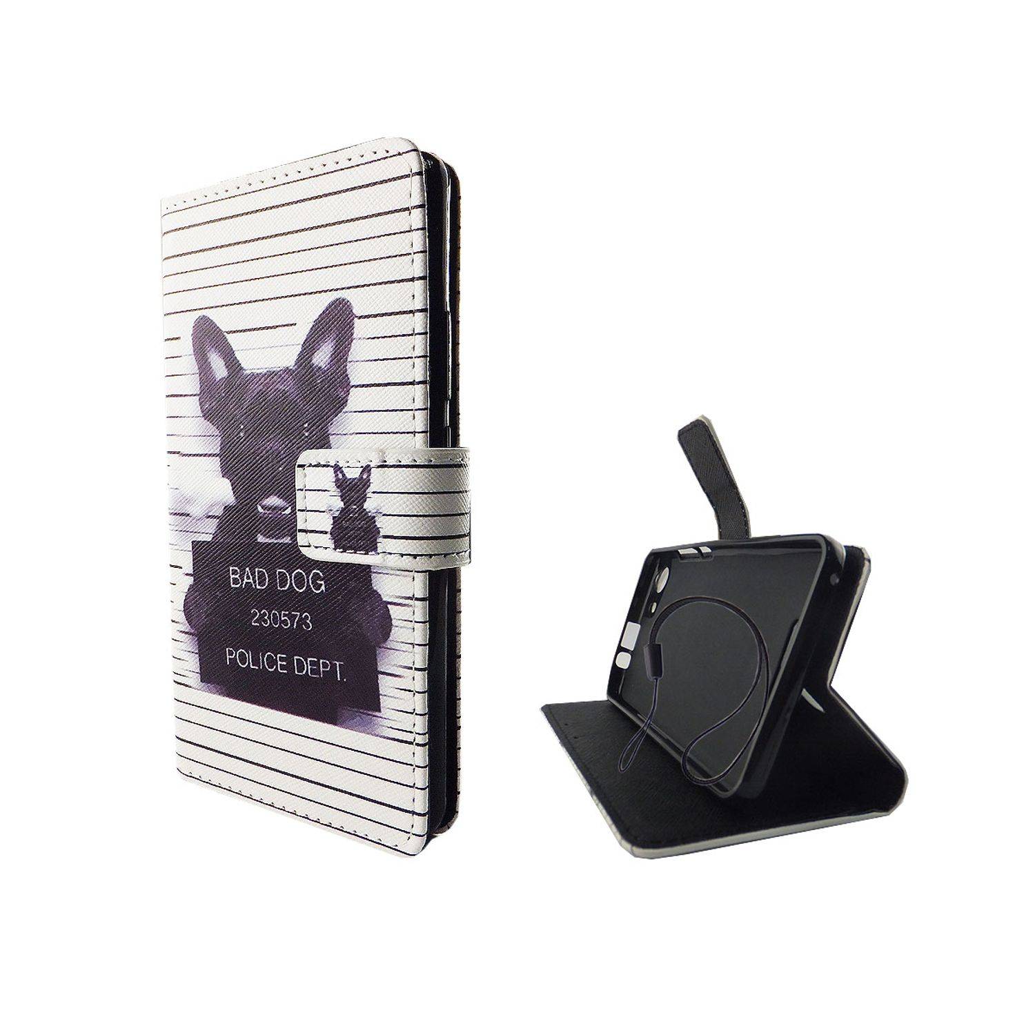 Wiko Lenny 2 Handyhülle Bookcover Weiß