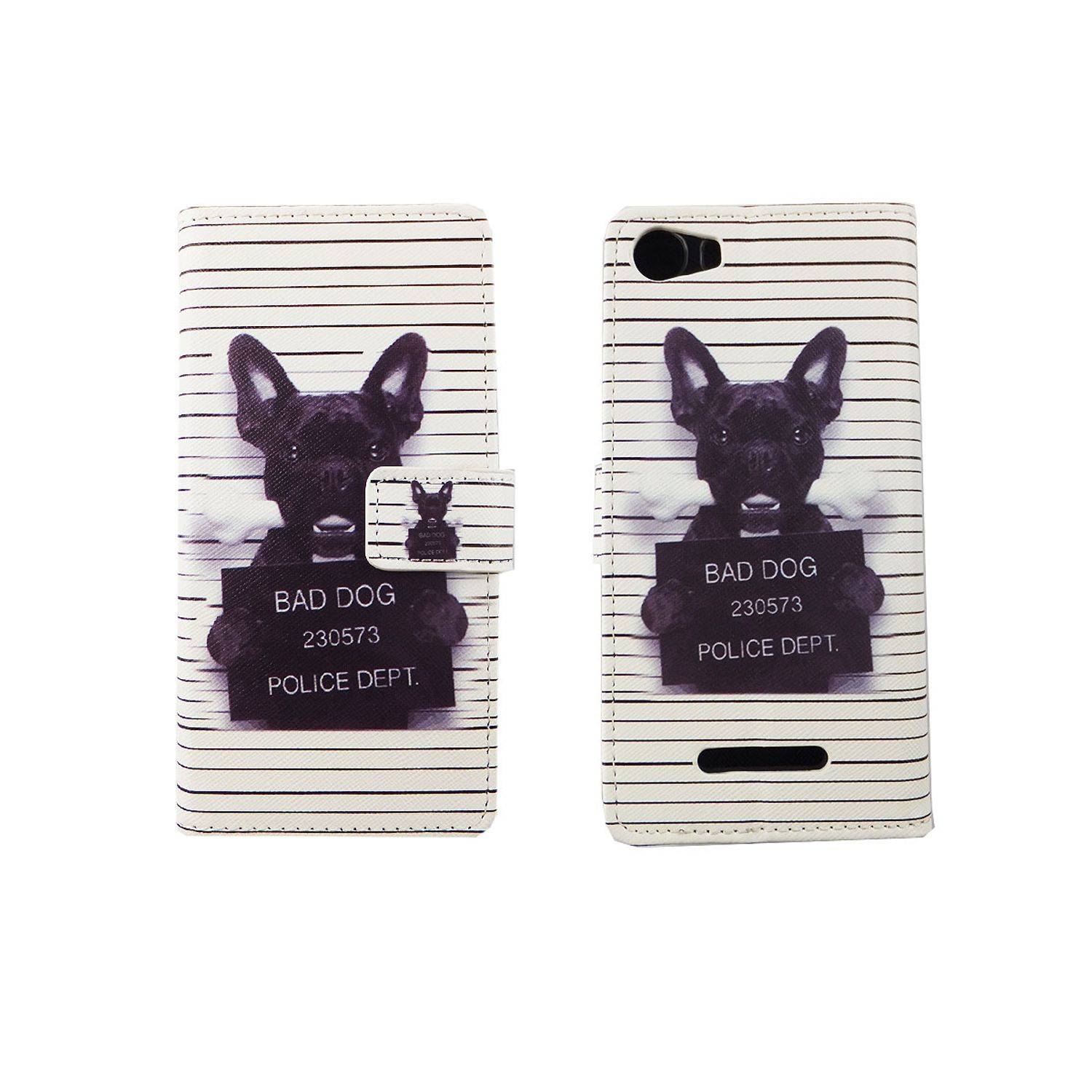 Wiko Lenny 2 Handyhülle Bookcover Weiß