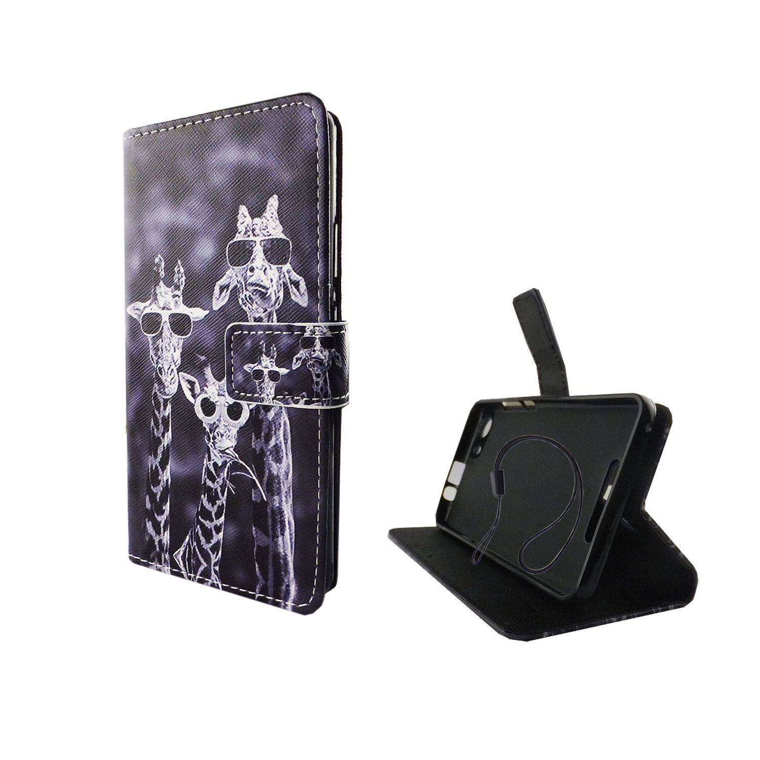 Wiko Lenny 2 Handyhülle Bookcover Grau