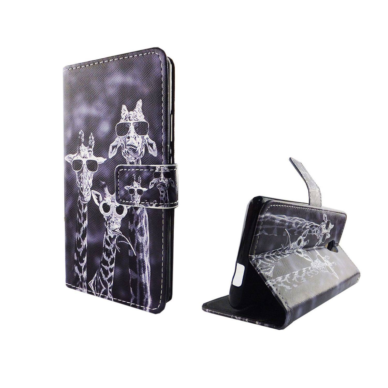 Wiko Robby Handyhülle Bookcover Grau