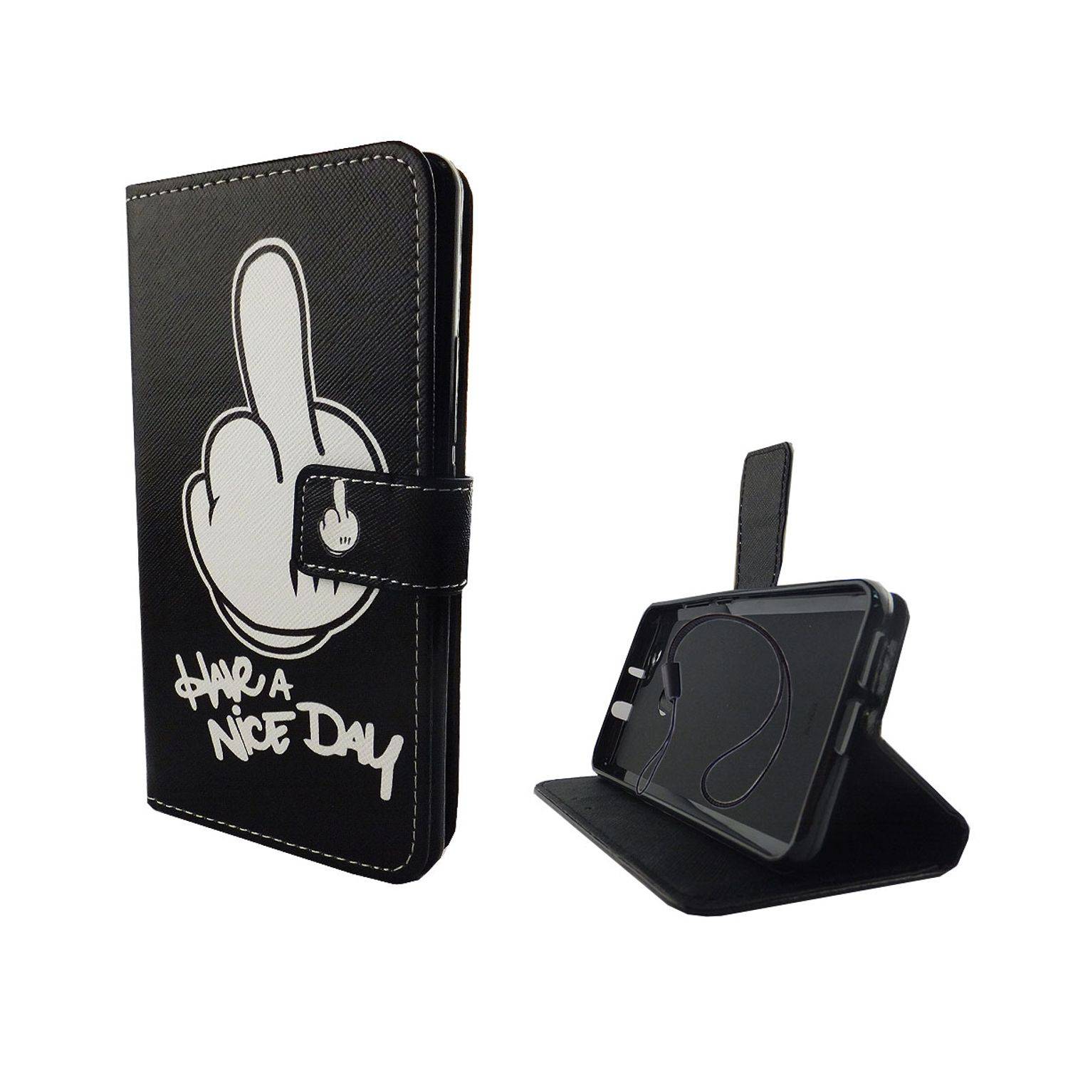 Huawei Nova Handyhülle Bookcover Schwarz