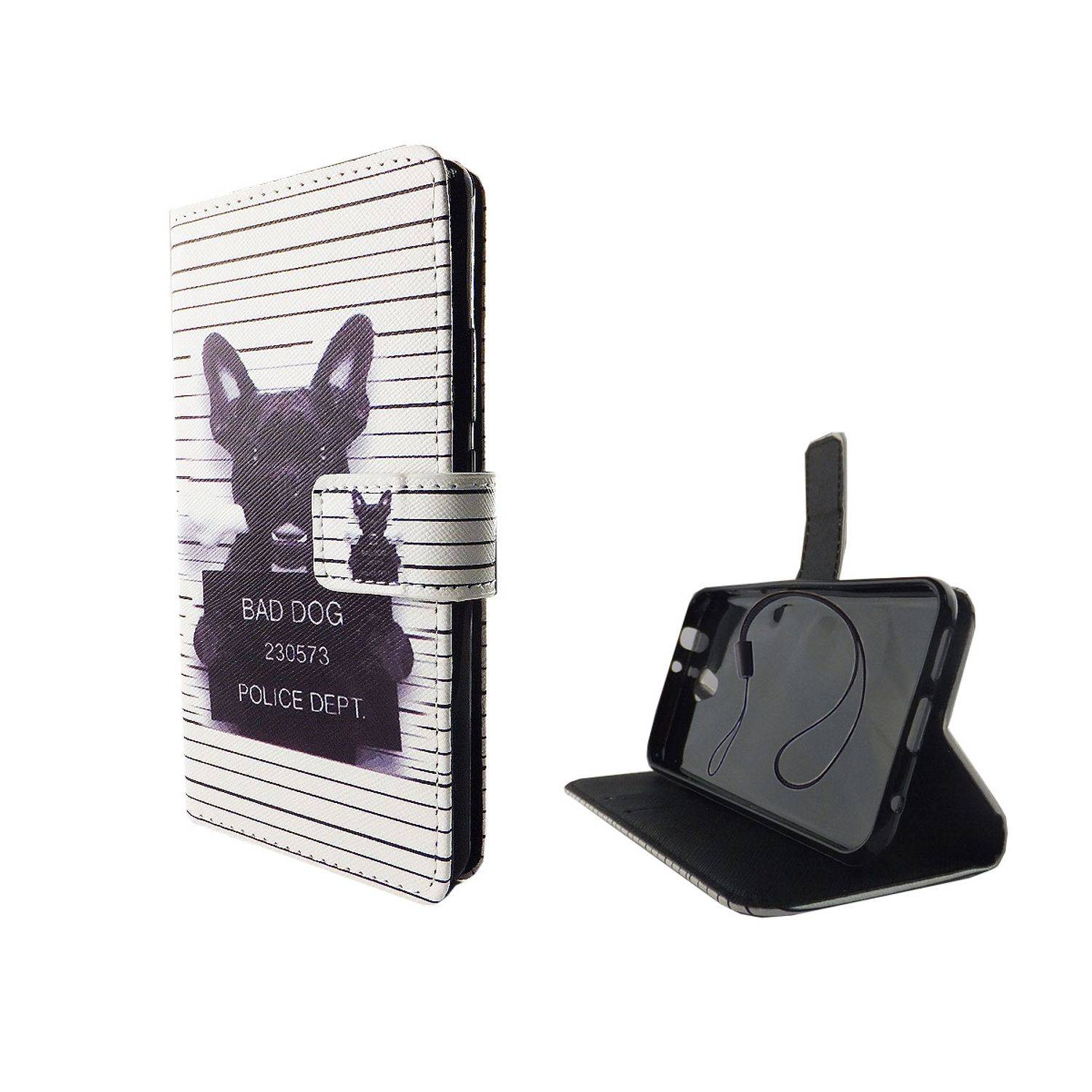 Vodafone Smart Prime 7 Handyhülle Bookcover Weiß