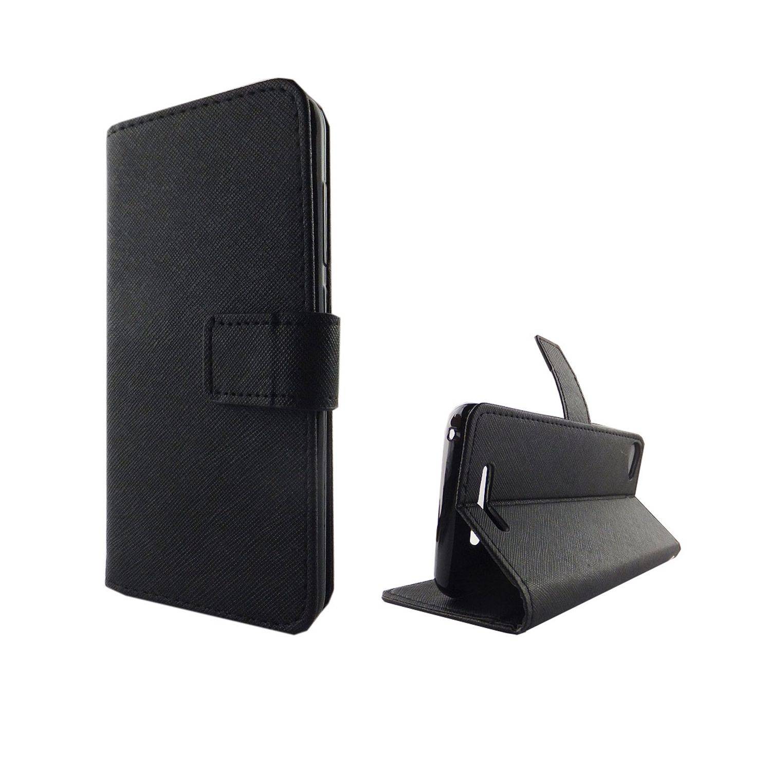 Wiko Jerry Handyhülle Bookcover Schwarz