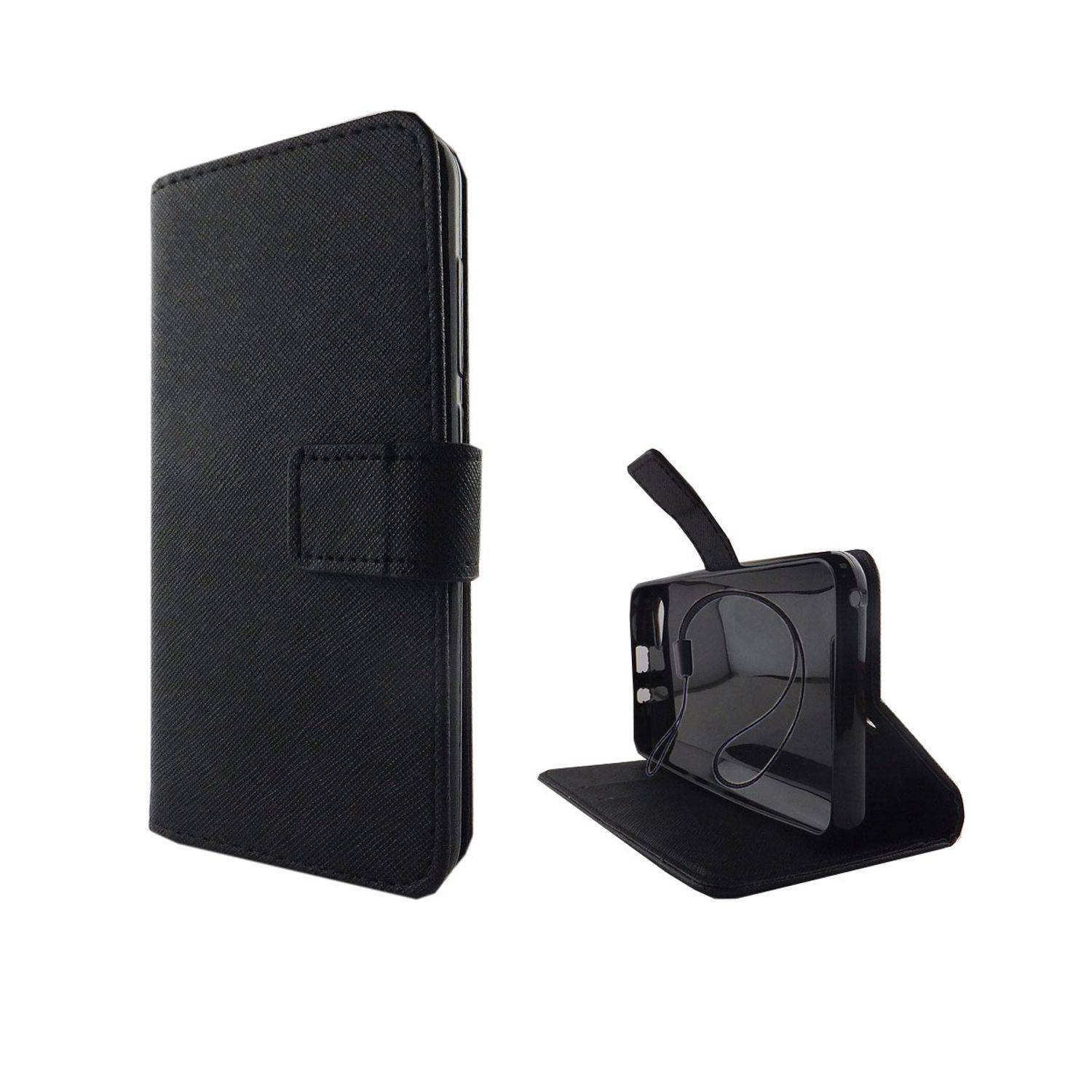Wiko Jerry Handyhülle Bookcover Schwarz