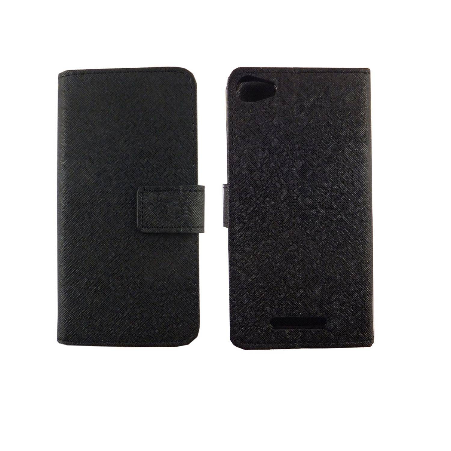 Wiko Jerry Handyhülle Bookcover Schwarz