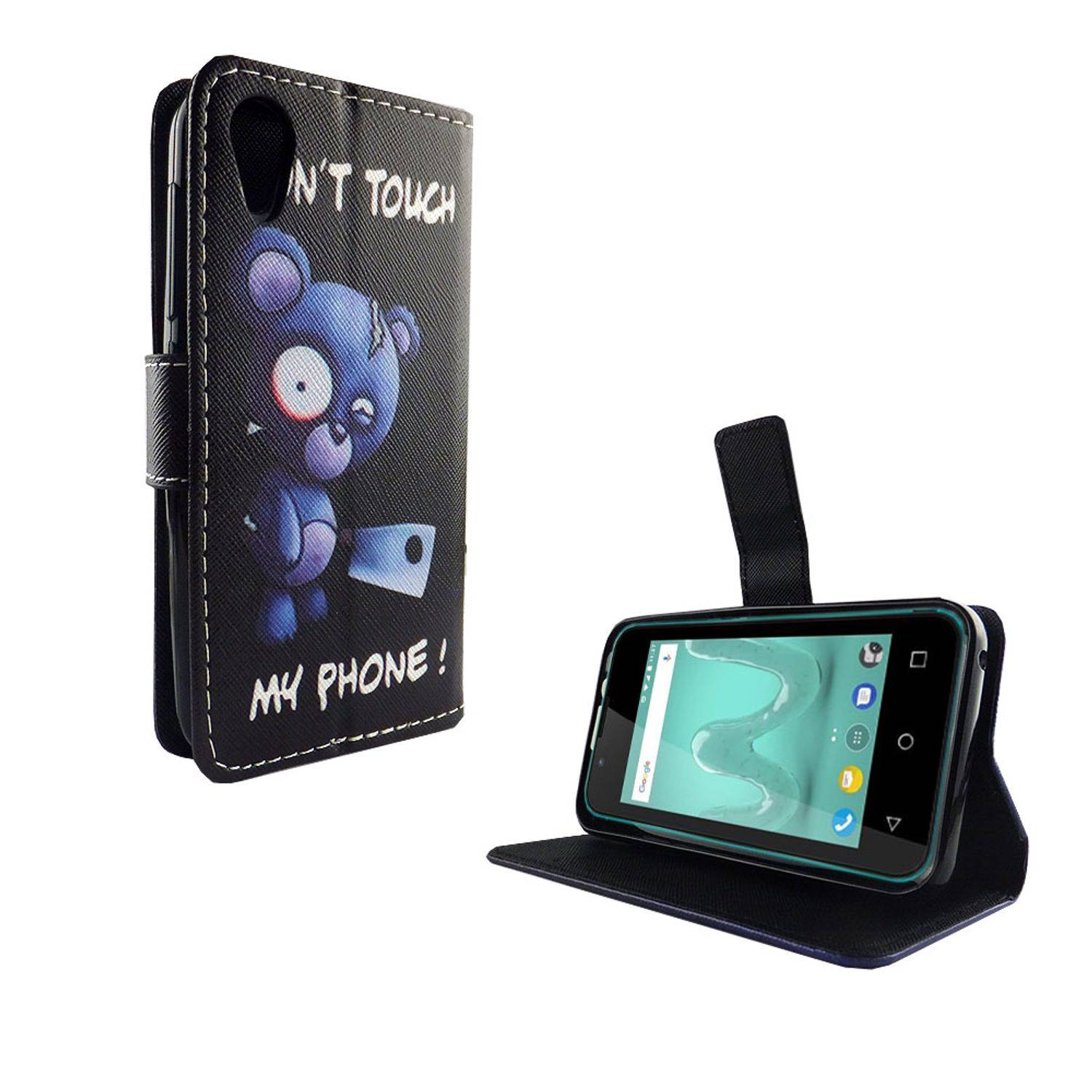 Wiko Sunny 2 Handyhülle Bookcover Schwarz