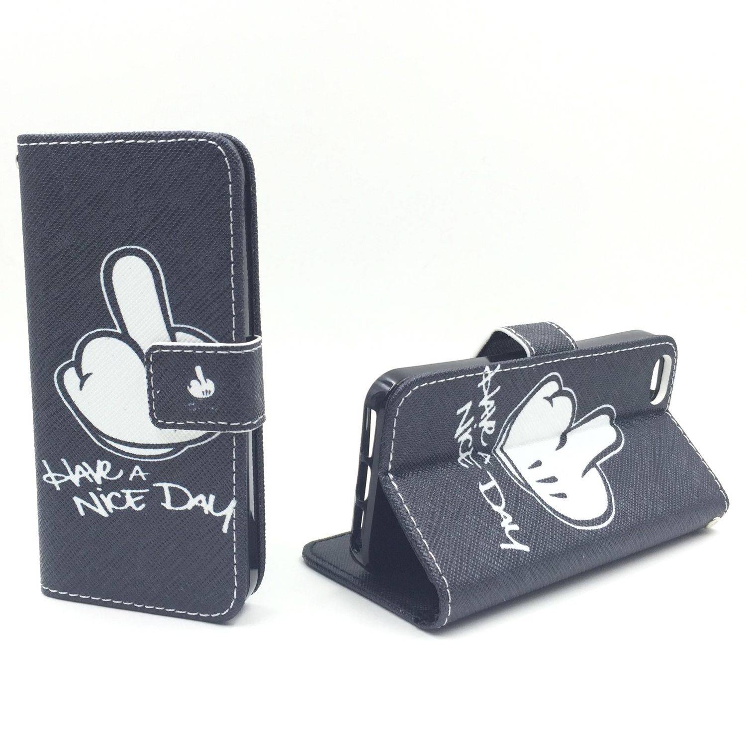 Apple iPhone 5 / 5s / SE Handyhülle Bookcover Schwarz