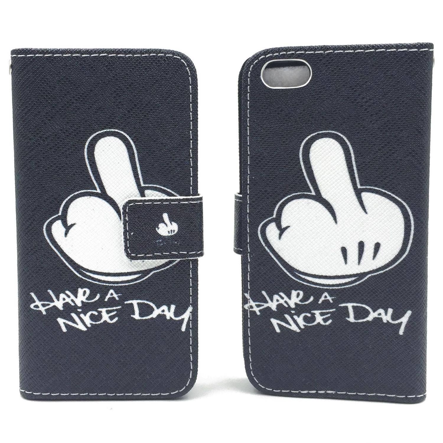 Apple iPhone 5 / 5s / SE Handyhülle Bookcover Schwarz