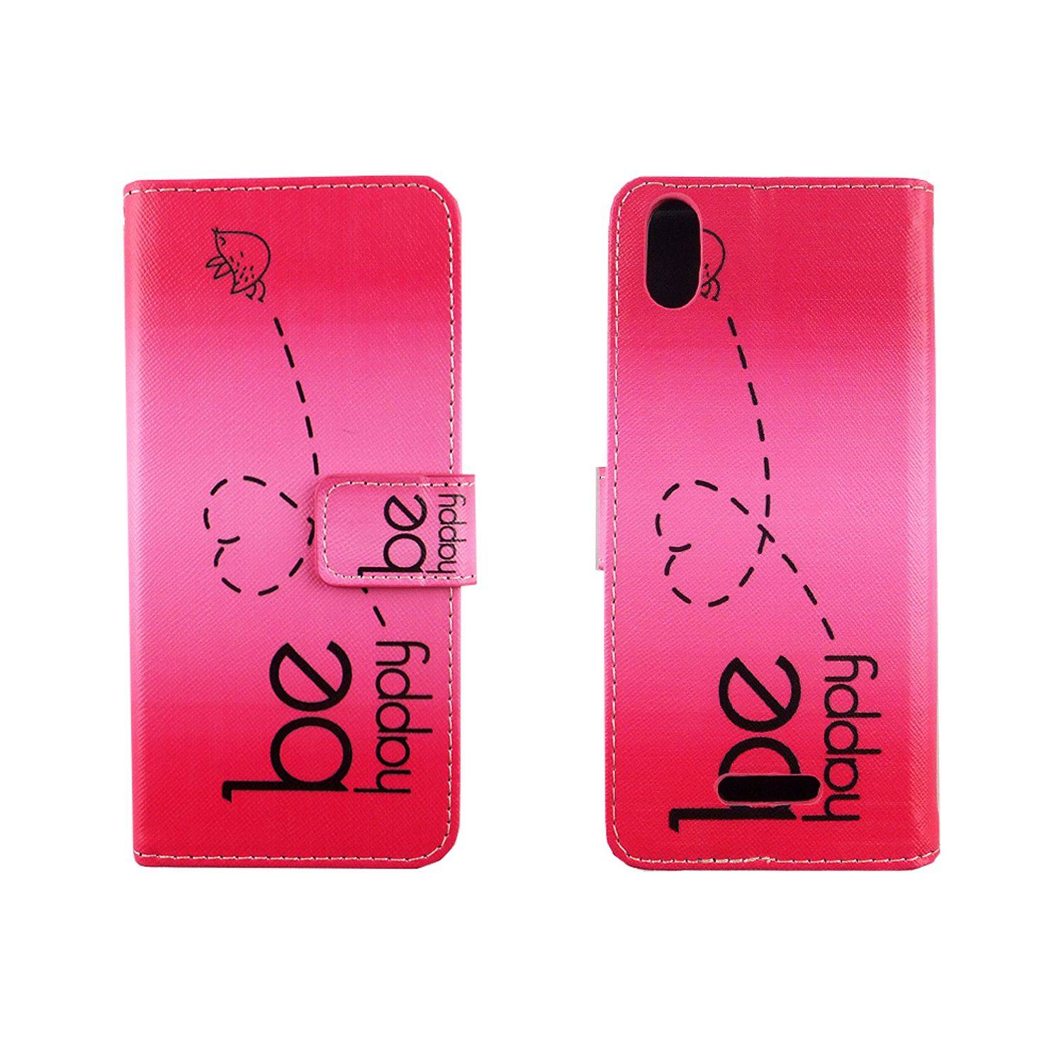 Wiko Lenny 4 Plus Handyhülle Bookcover Rosa