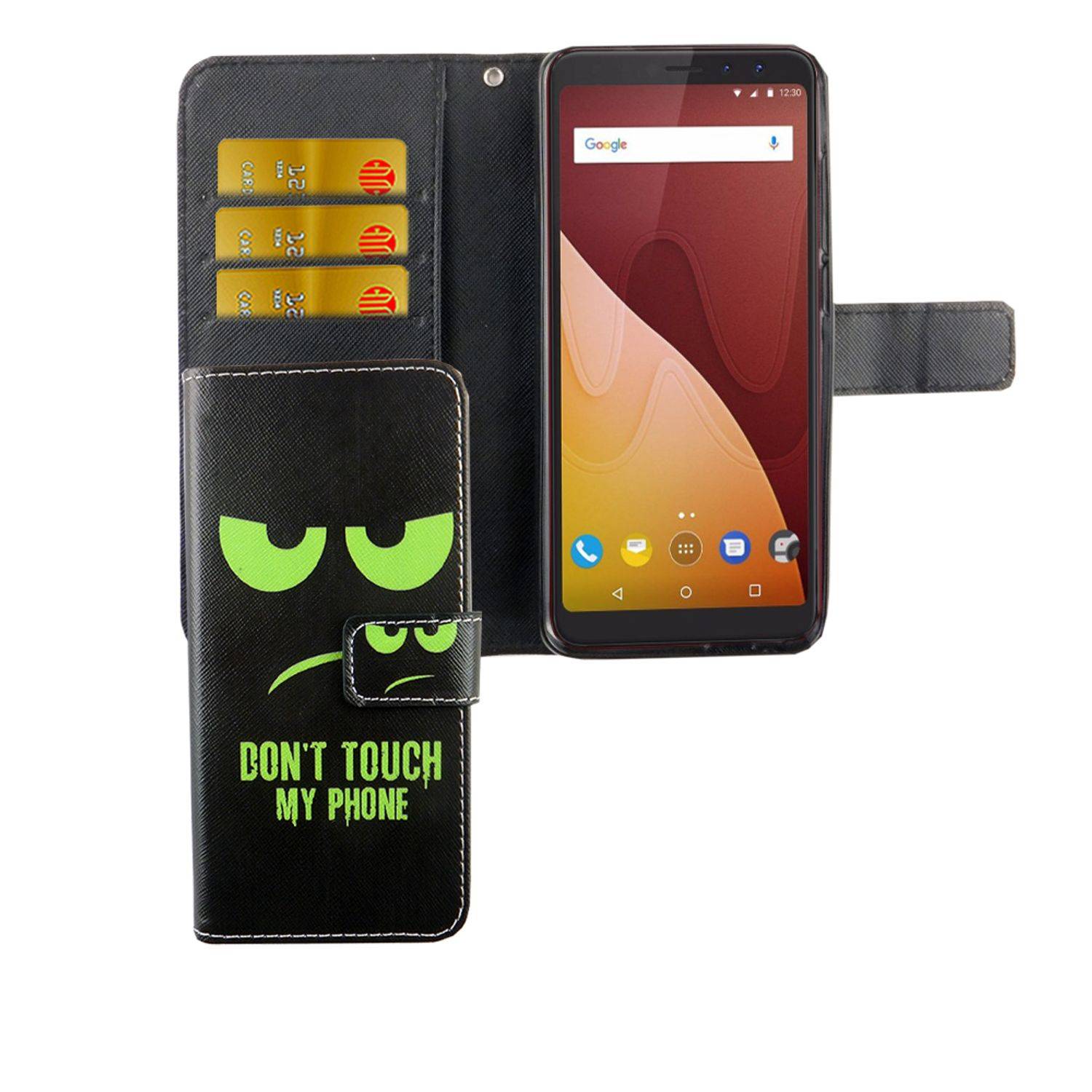 Wiko View Handyhülle Bookcover Grün