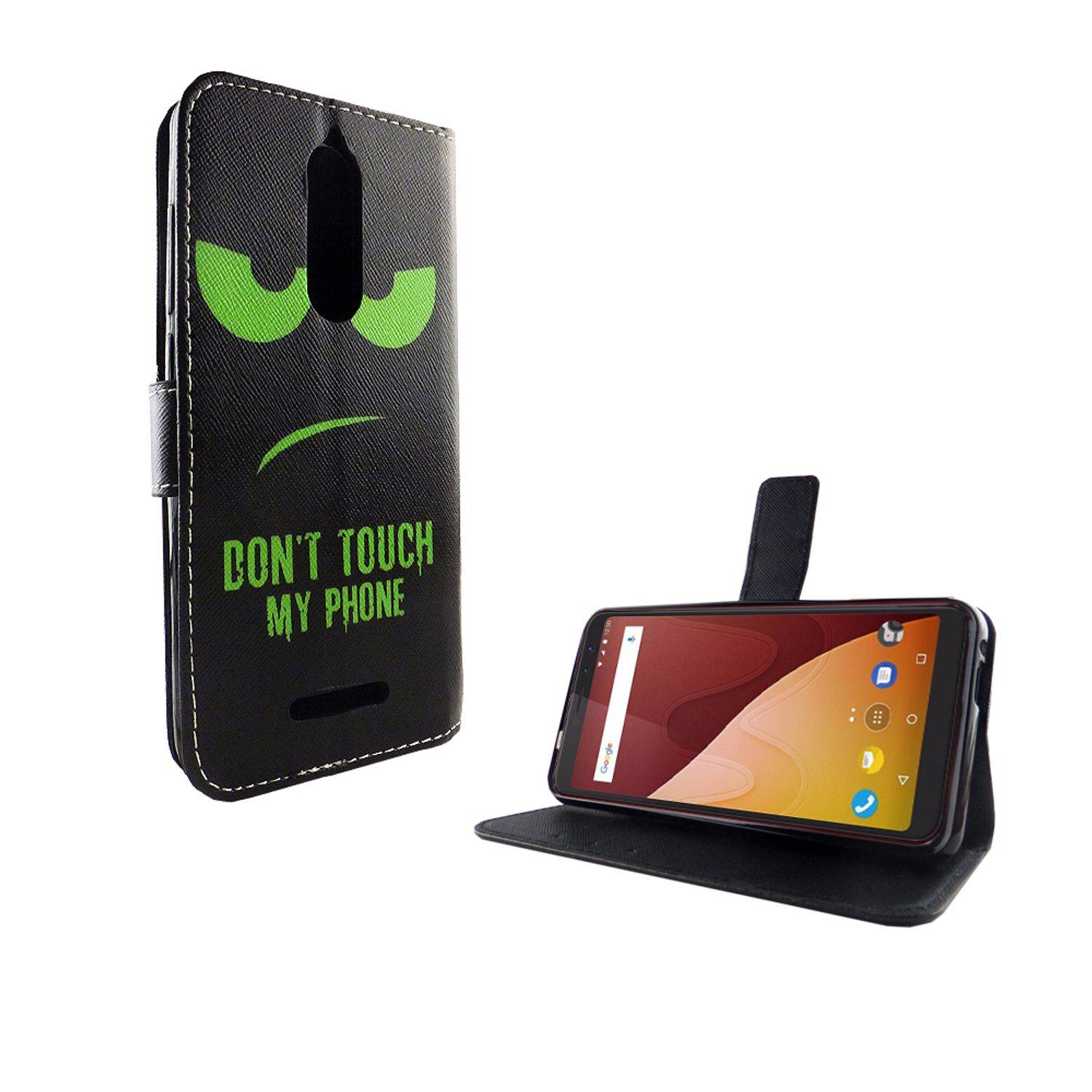 Wiko View Handyhülle Bookcover Grün