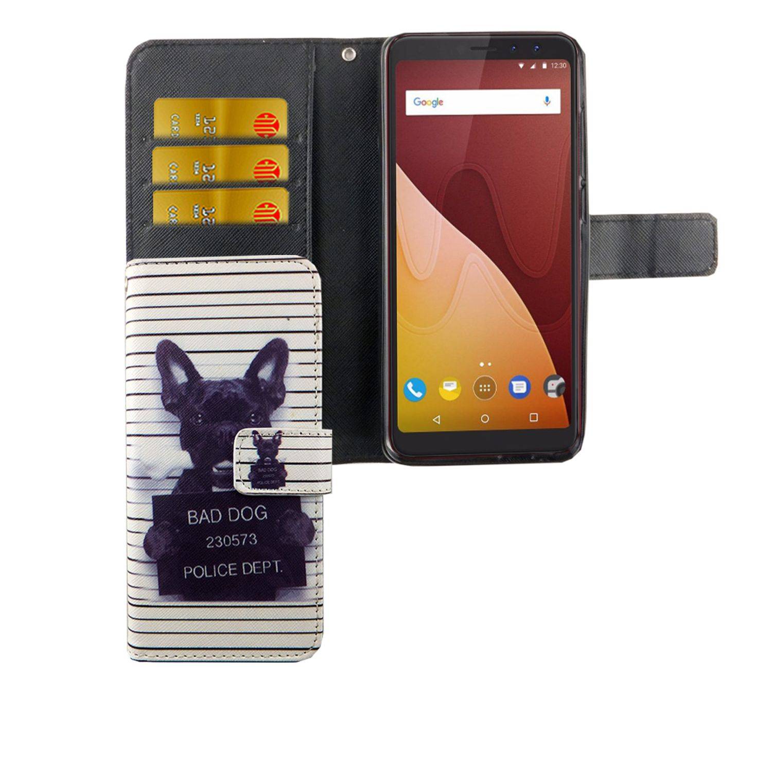 Wiko View Handyhülle Bookcover Weiß