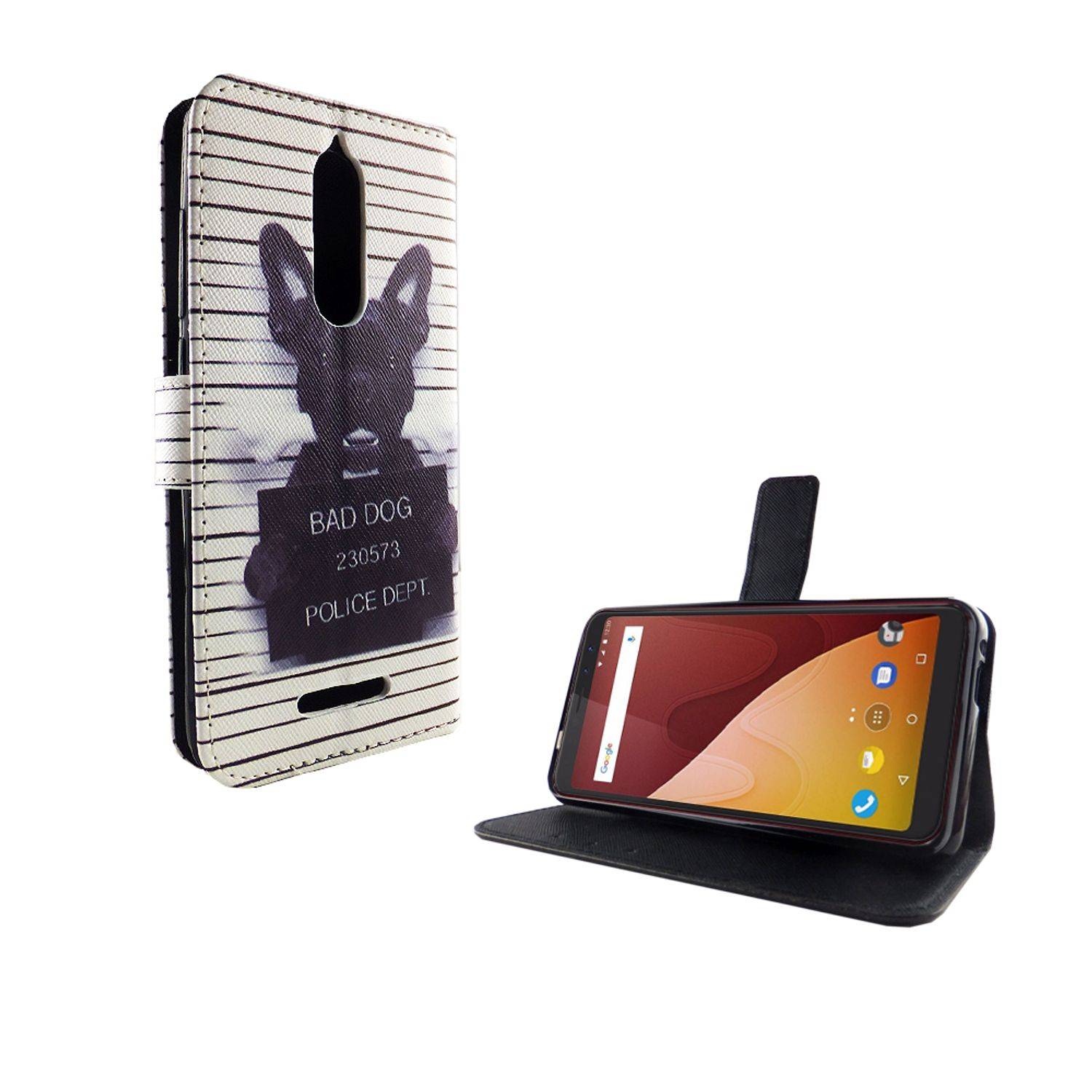 Wiko View Handyhülle Bookcover Weiß