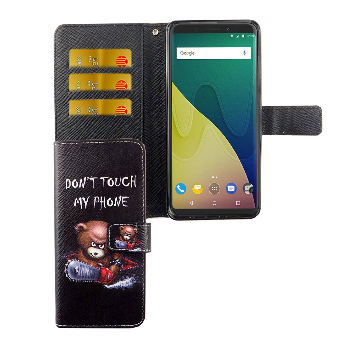 Wiko View XL Handyhülle Bookcover Schwarz