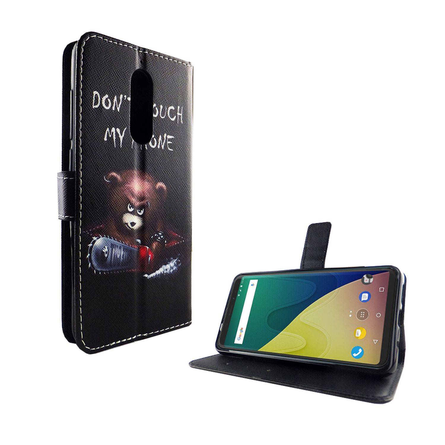 Wiko View XL Handyhülle Bookcover Schwarz