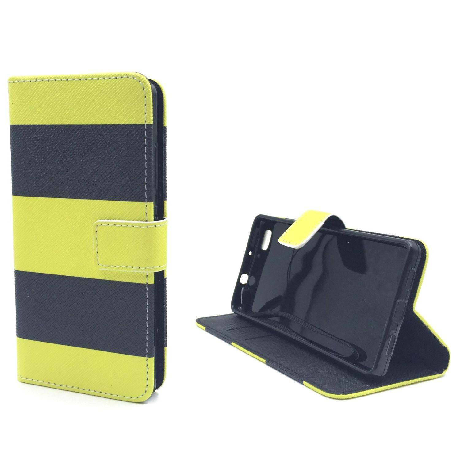 Huawei P8 Lite Handyhülle Bookcover Gelb