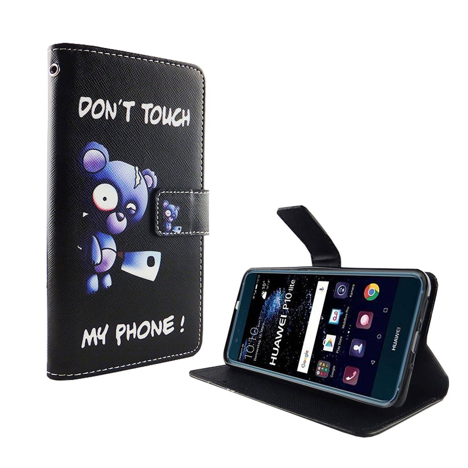 Huawei P10 Lite Handyhülle Bookcover Schwarz