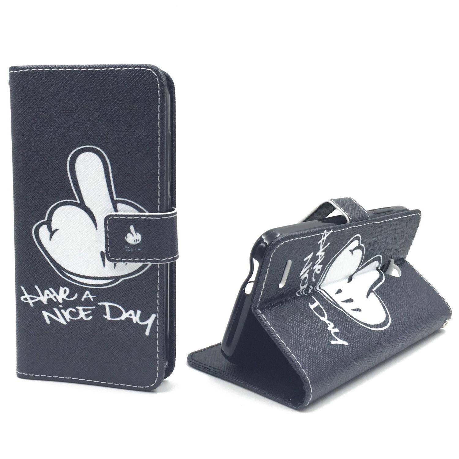 Vodafone Smart Prime 6 Handyhülle Bookcover Schwarz