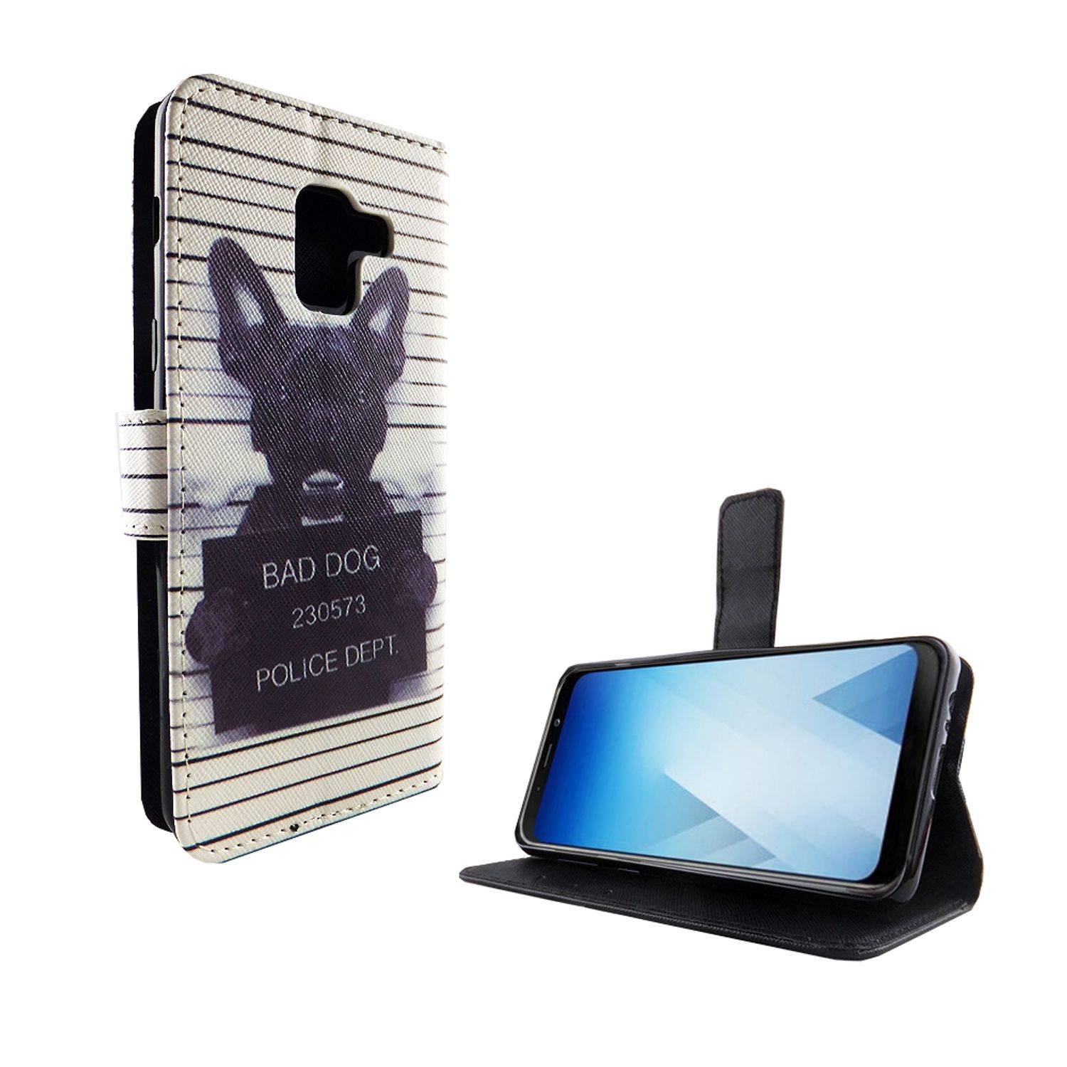 Samsung Galaxy A8 (2018) Handyhülle Bookcover Weiß