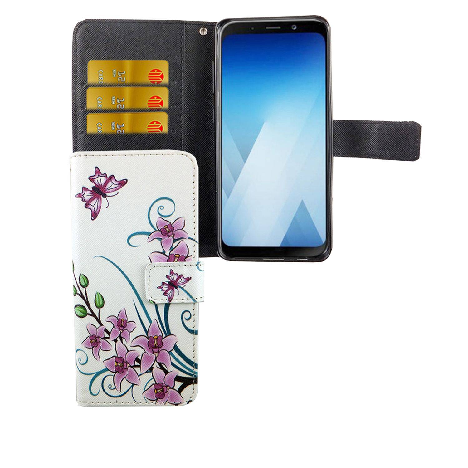 Samsung Galaxy A8 (2018) Handyhülle Bookcover Weiß