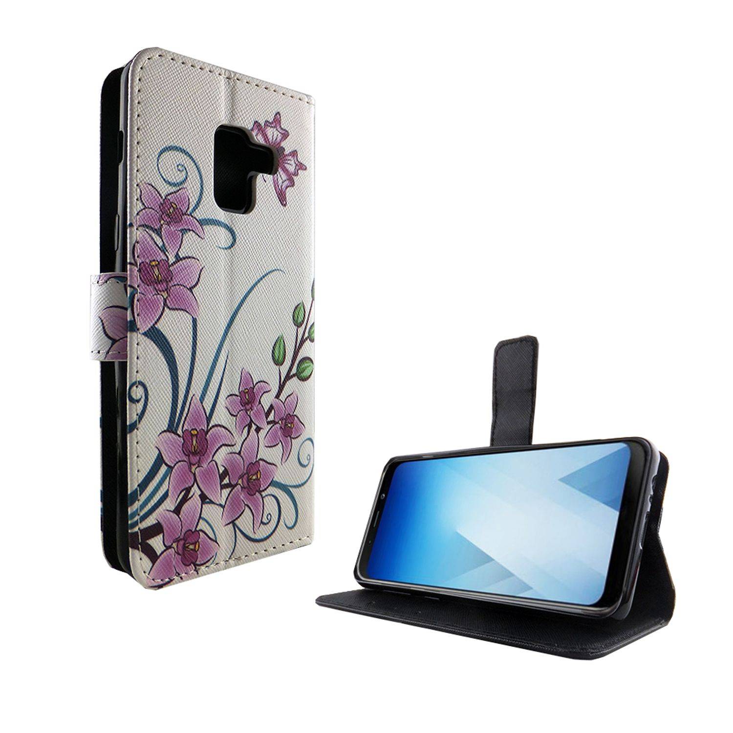Samsung Galaxy A8 (2018) Handyhülle Bookcover Weiß