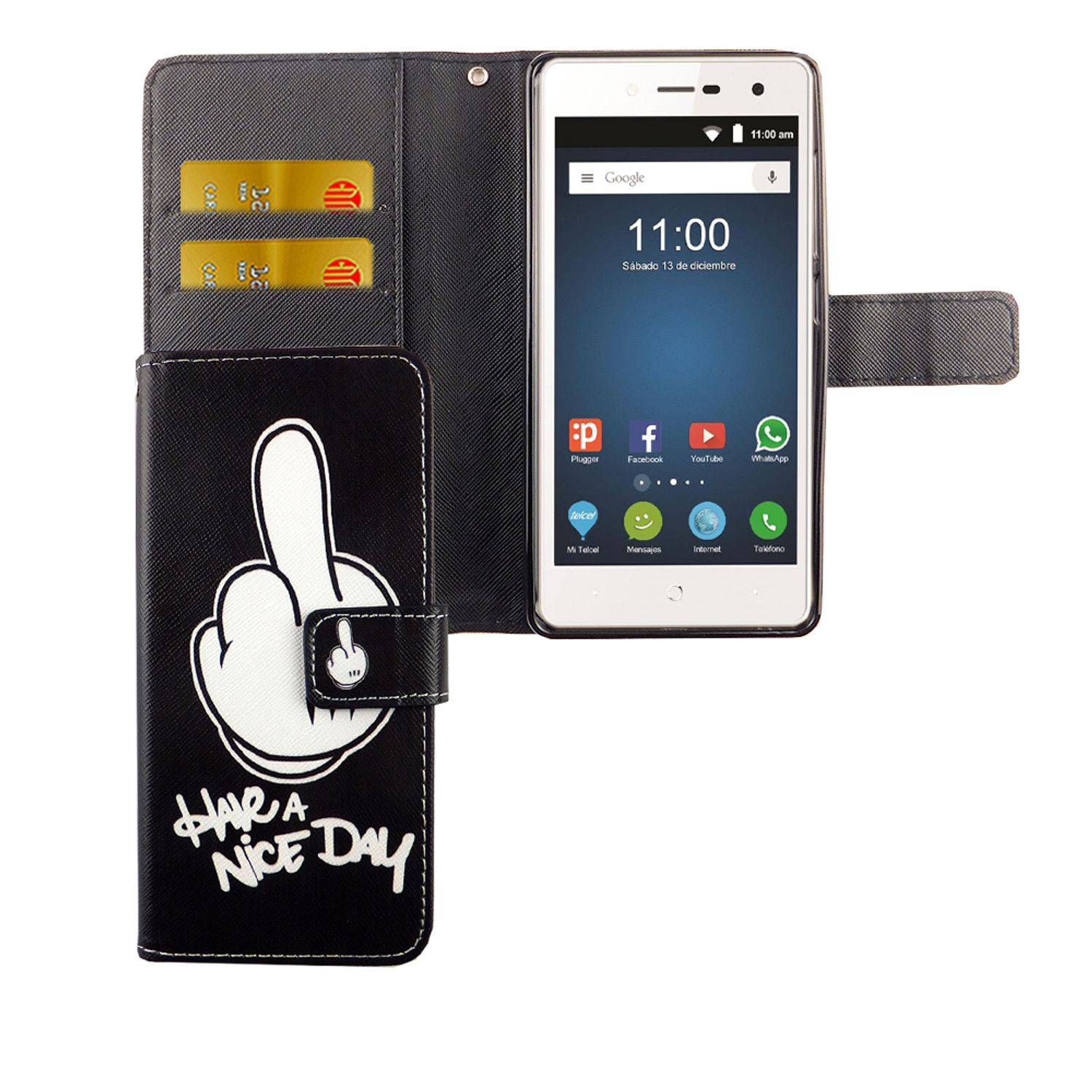 ZTE Blade L7 Handyhülle Bookcover Schwarz