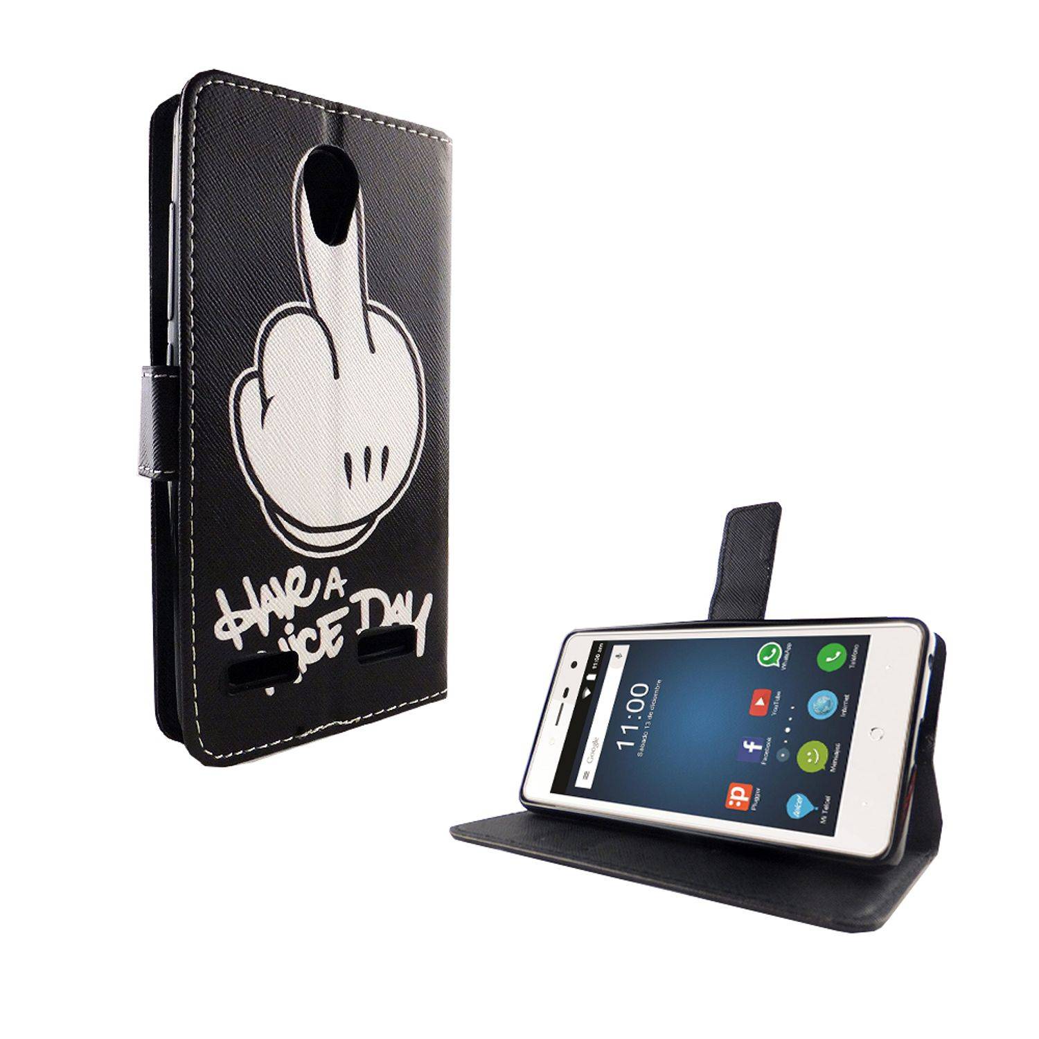 ZTE Blade L7 Handyhülle Bookcover Schwarz