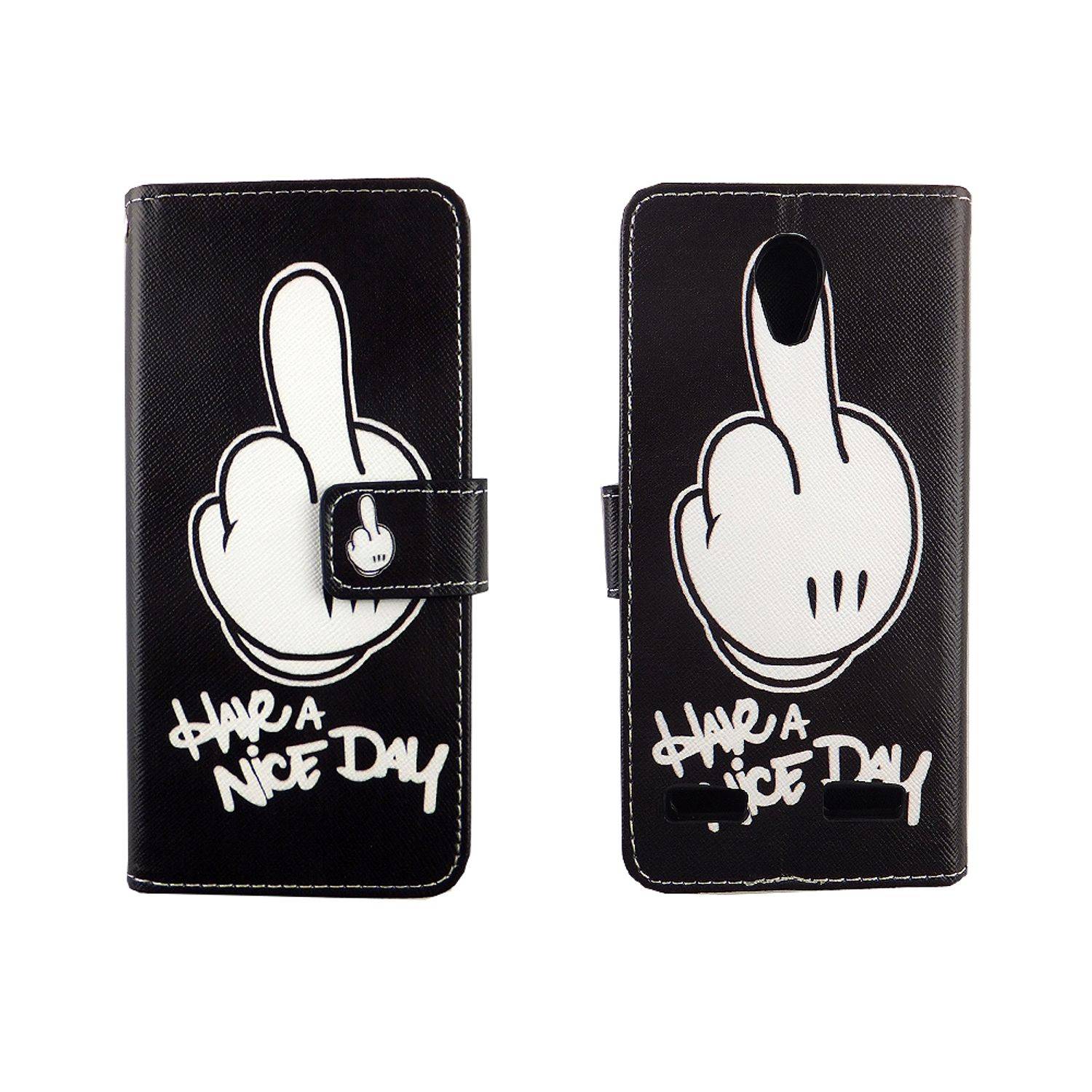 ZTE Blade L7 Handyhülle Bookcover Schwarz